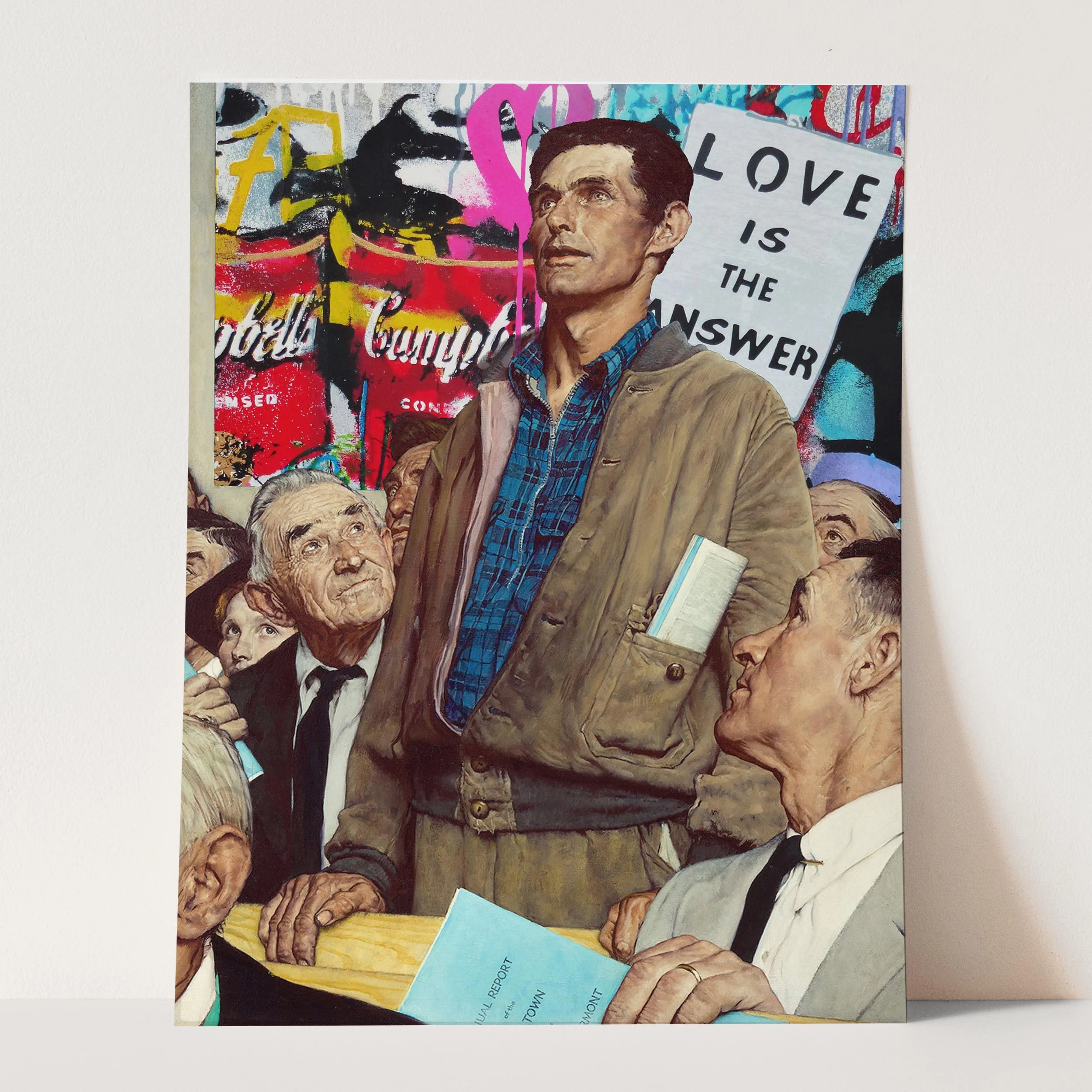 Freedom of Speech Norman Rockwell Banksy Love is the Answer - Image 3