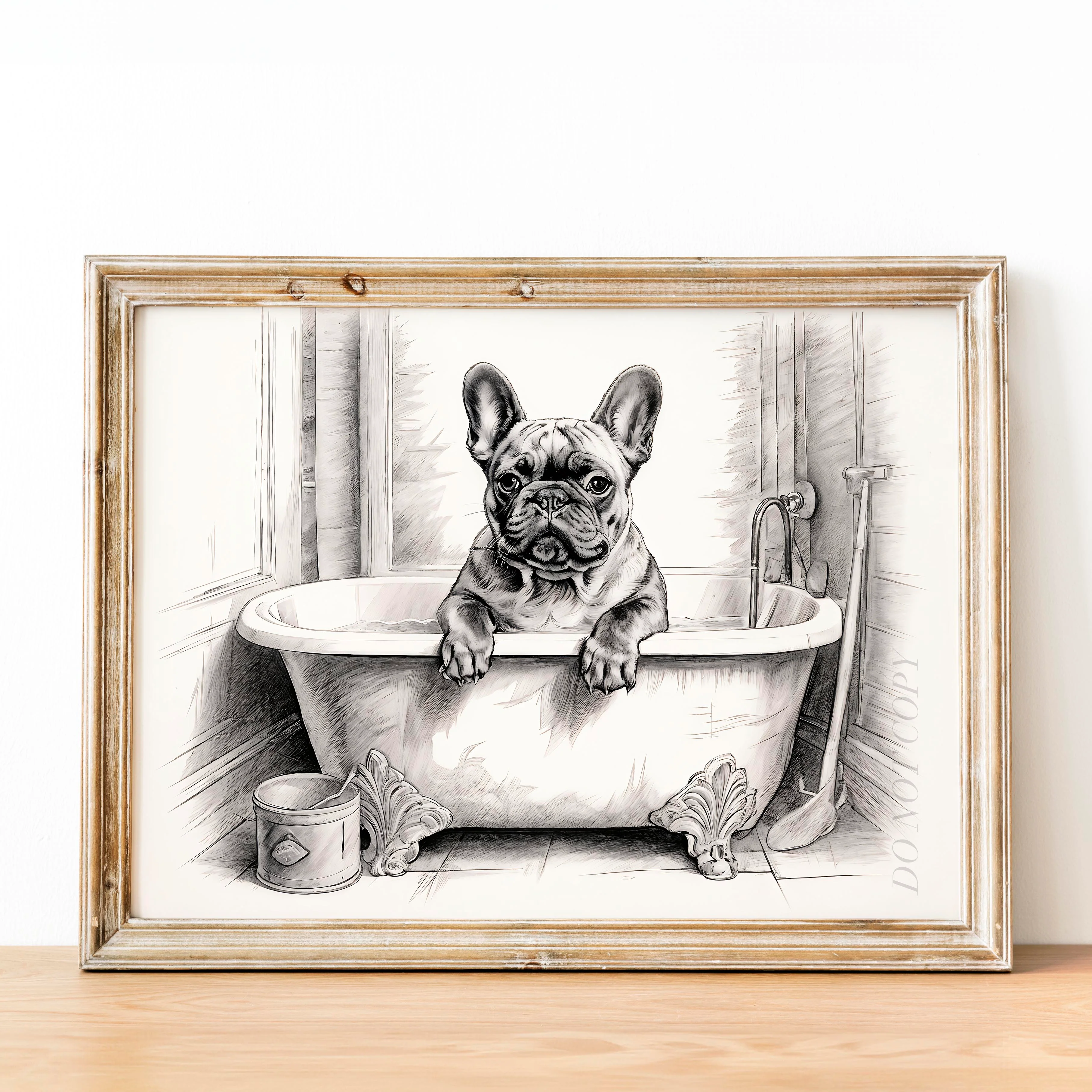French Bulldog in the Bathtub - Image 2