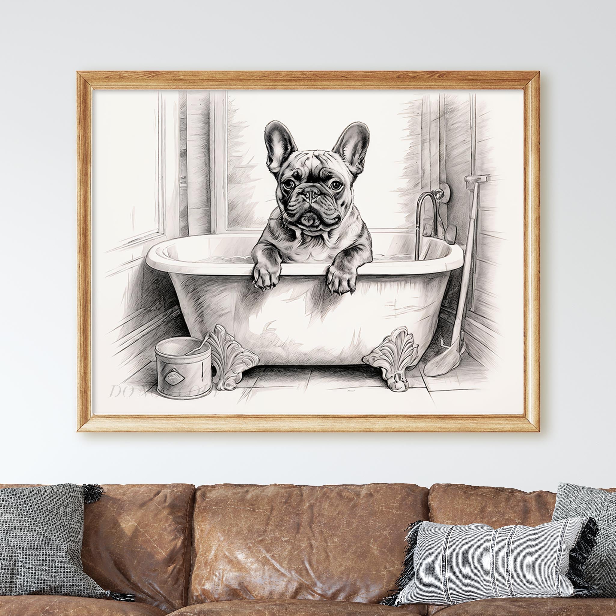 French Bulldog in the Bathtub - Image 3