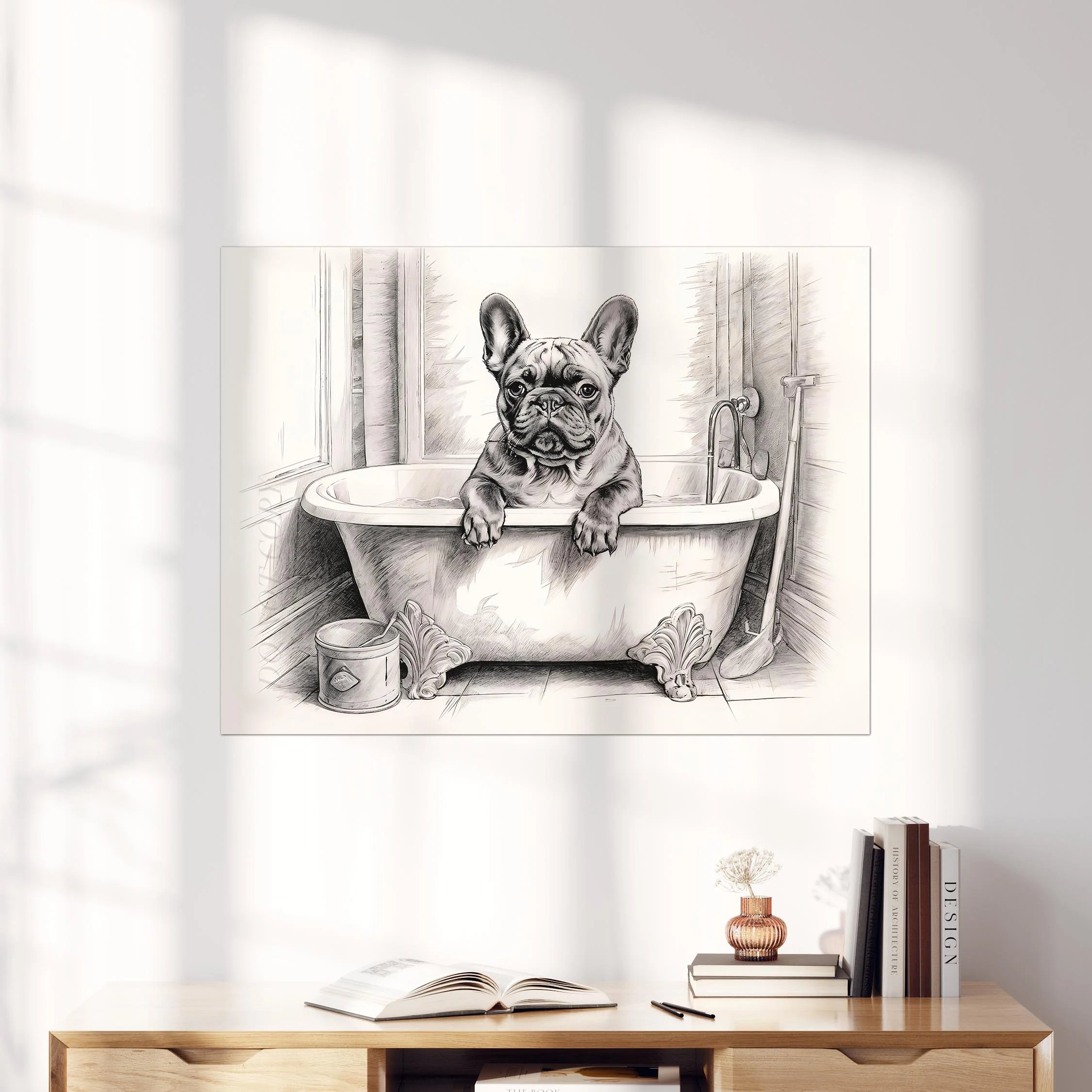 French Bulldog in the Bathtub - Image 4