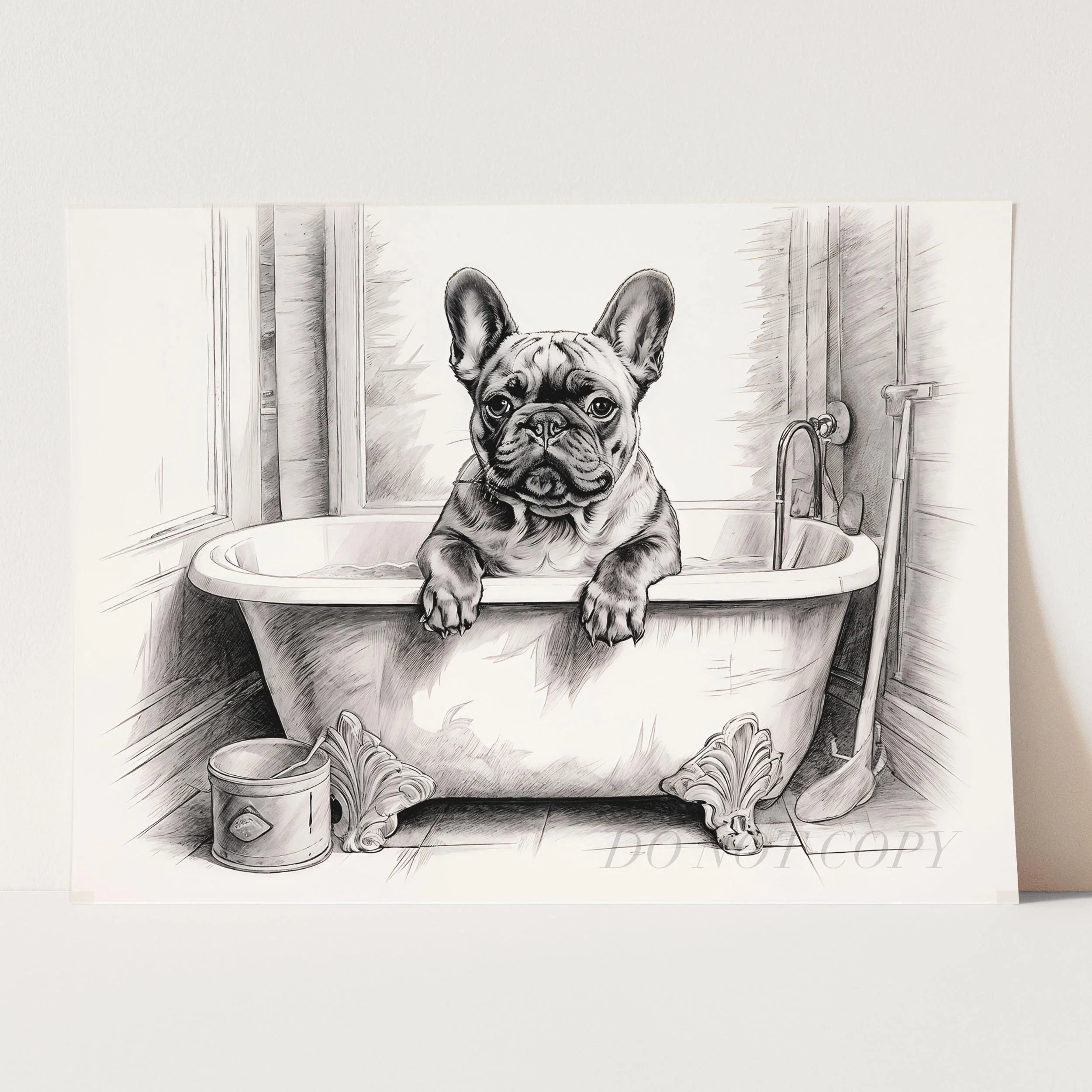 French Bulldog in the Bathtub - Image 5