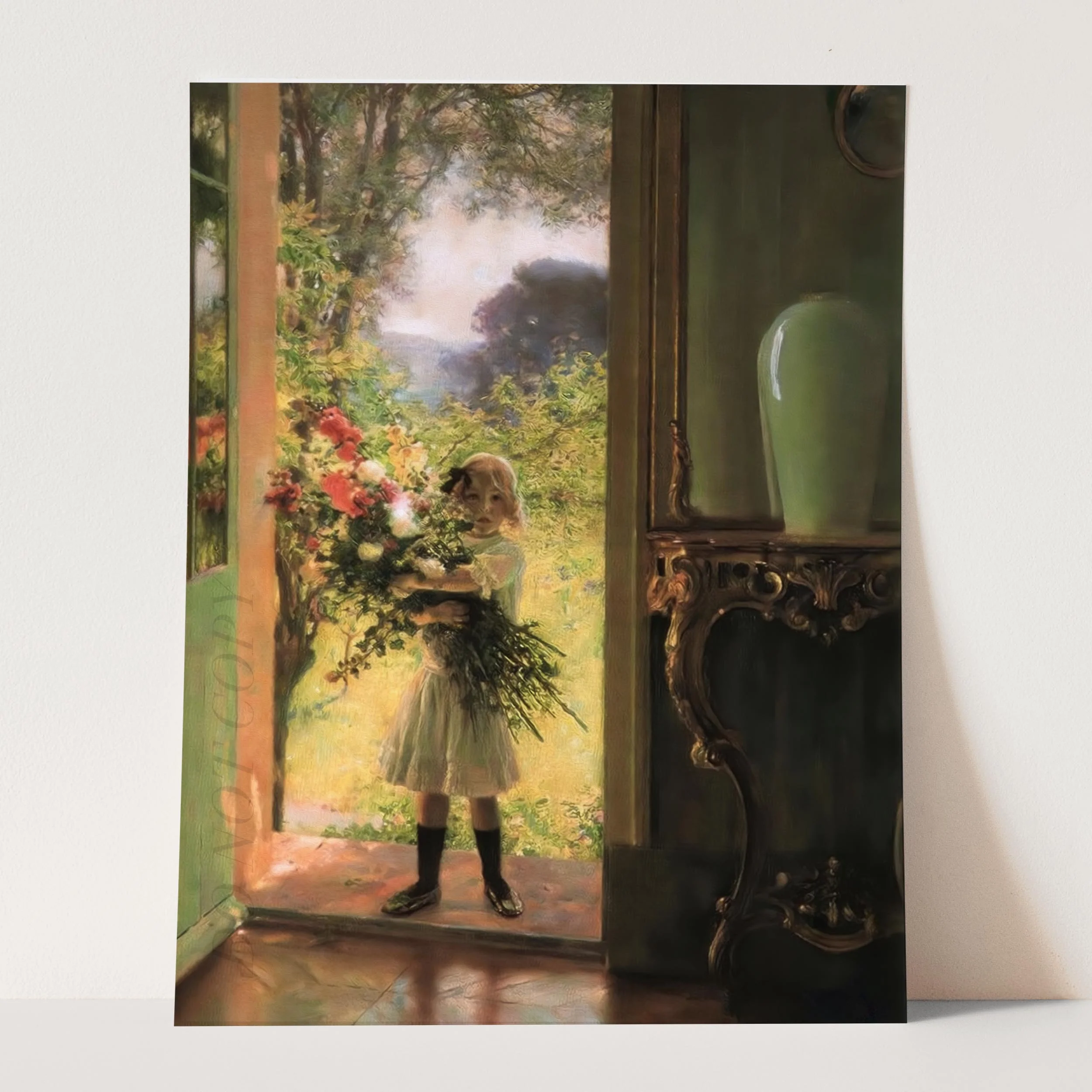 From The Garden France 1863 - Little Girl With Huge Bouquet - Image 3