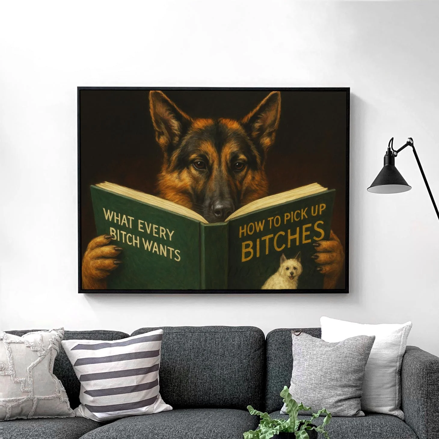 German Shepherd Dog Reading Dating Book - Image 2