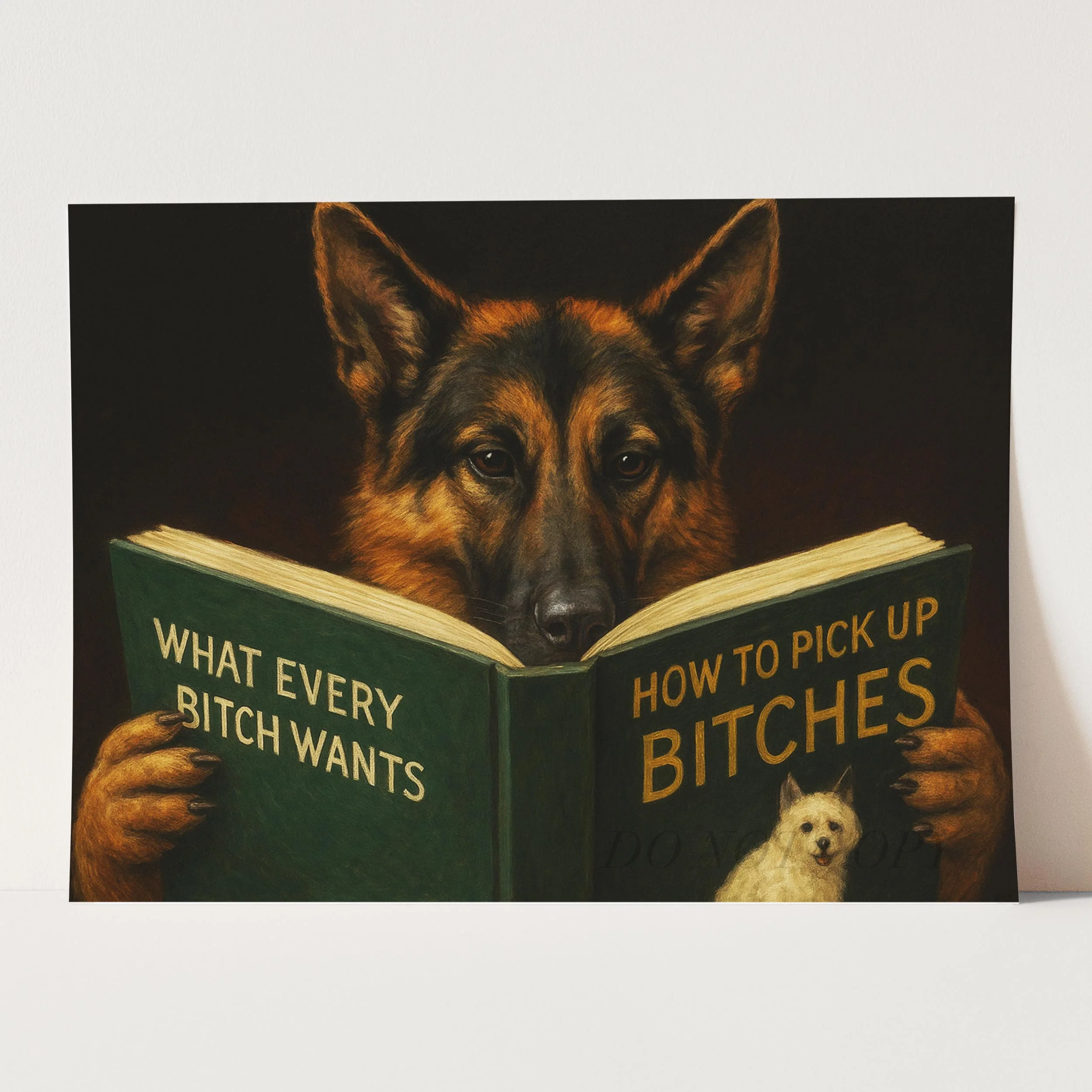 German Shepherd Dog Reading Dating Book - Image 3