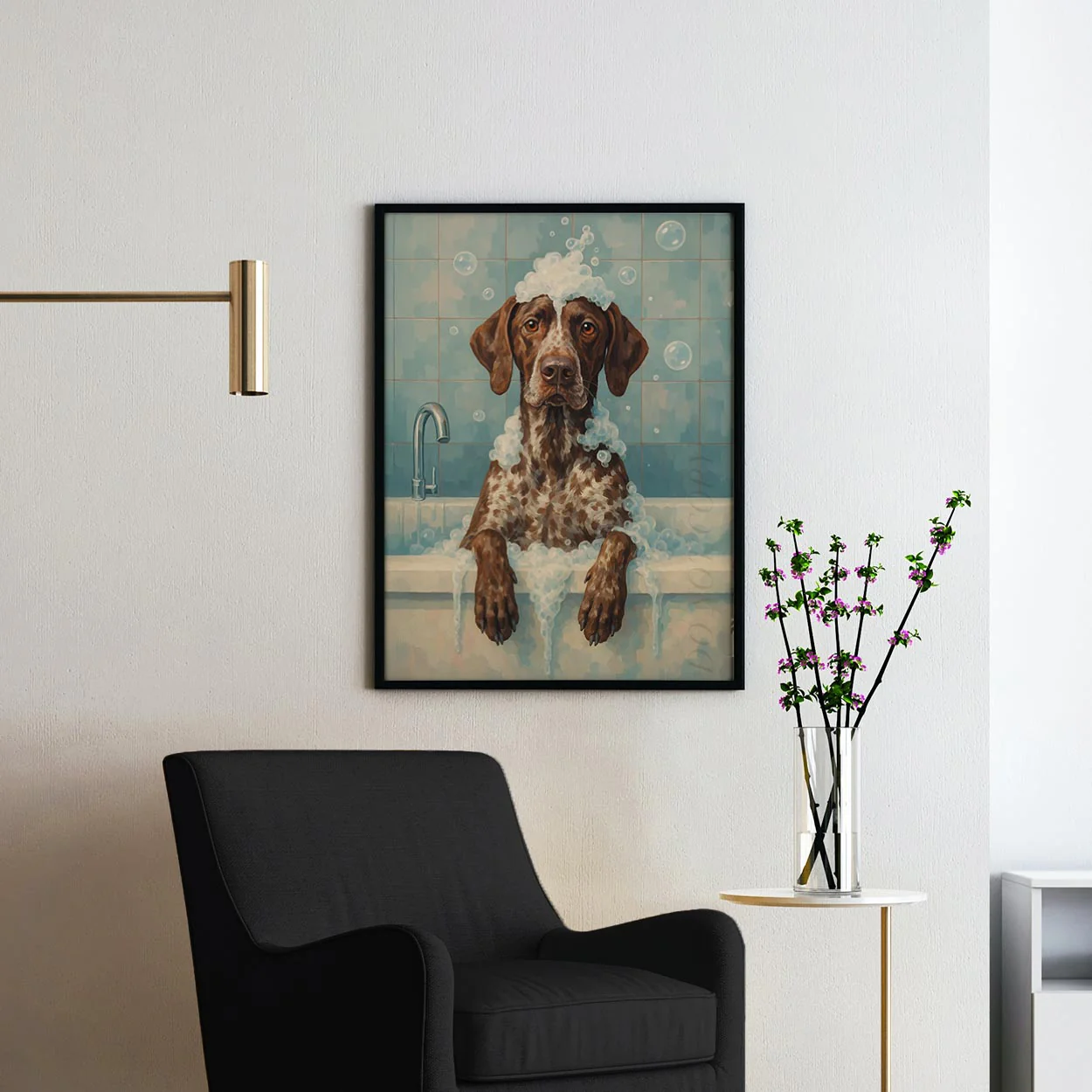 German Shorthaired Pointer Dog Bathtub Bubble Bath - Image 2
