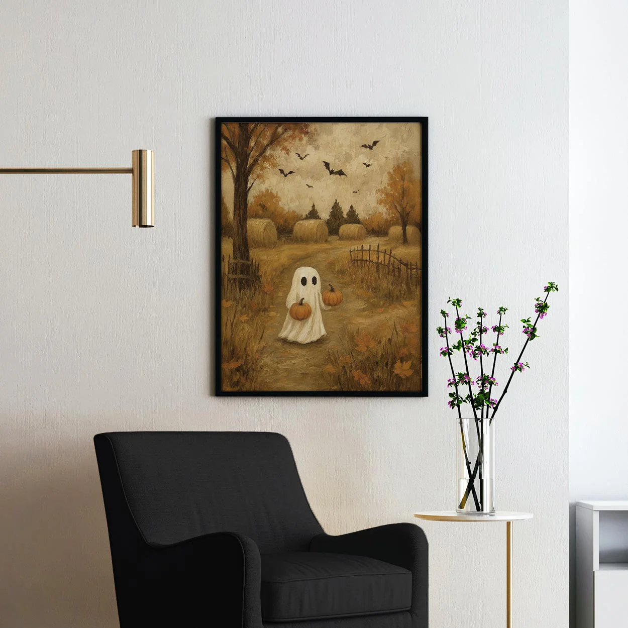 Ghost In Autumn Field With Pumpkins - Image 2