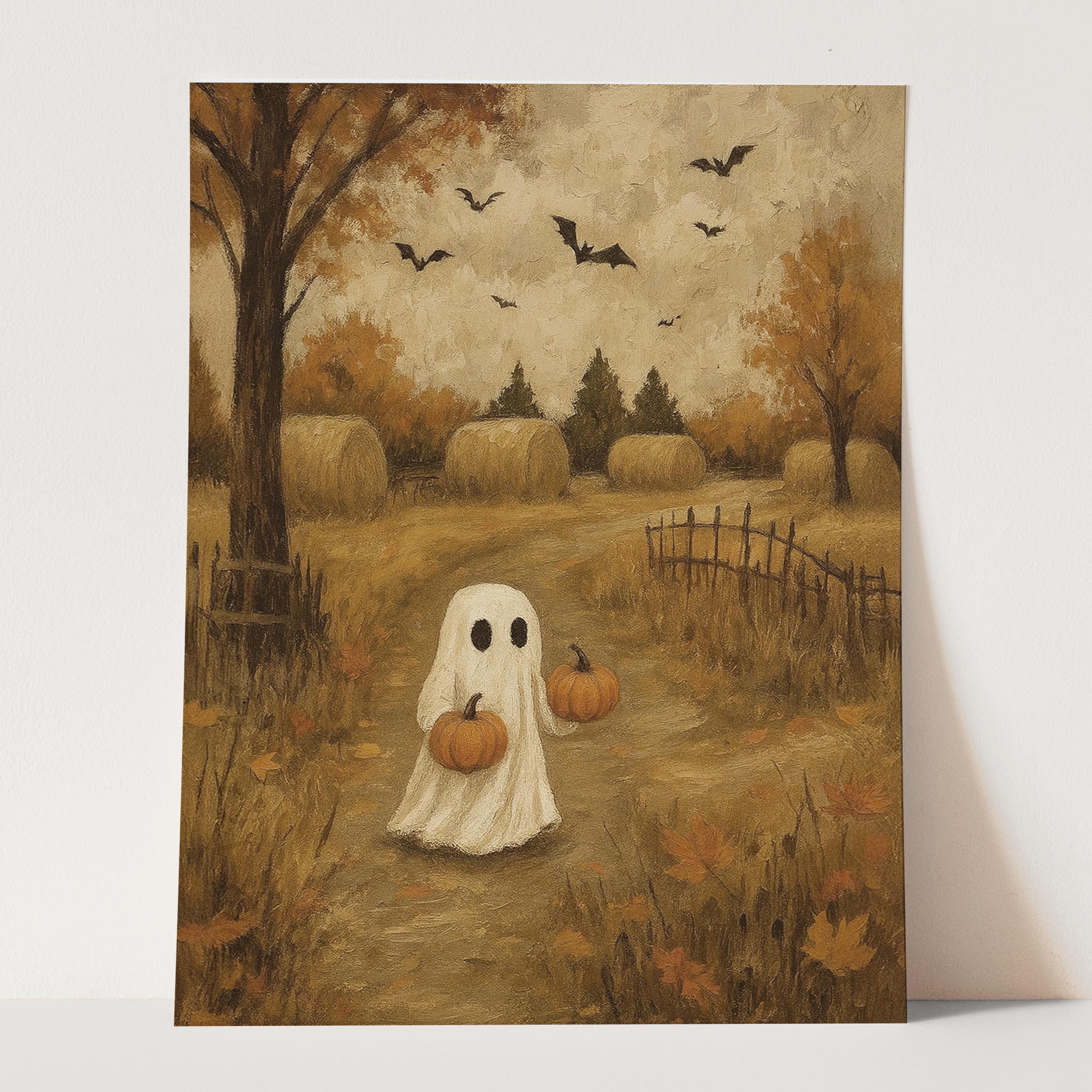 Ghost In Autumn Field With Pumpkins - Image 3