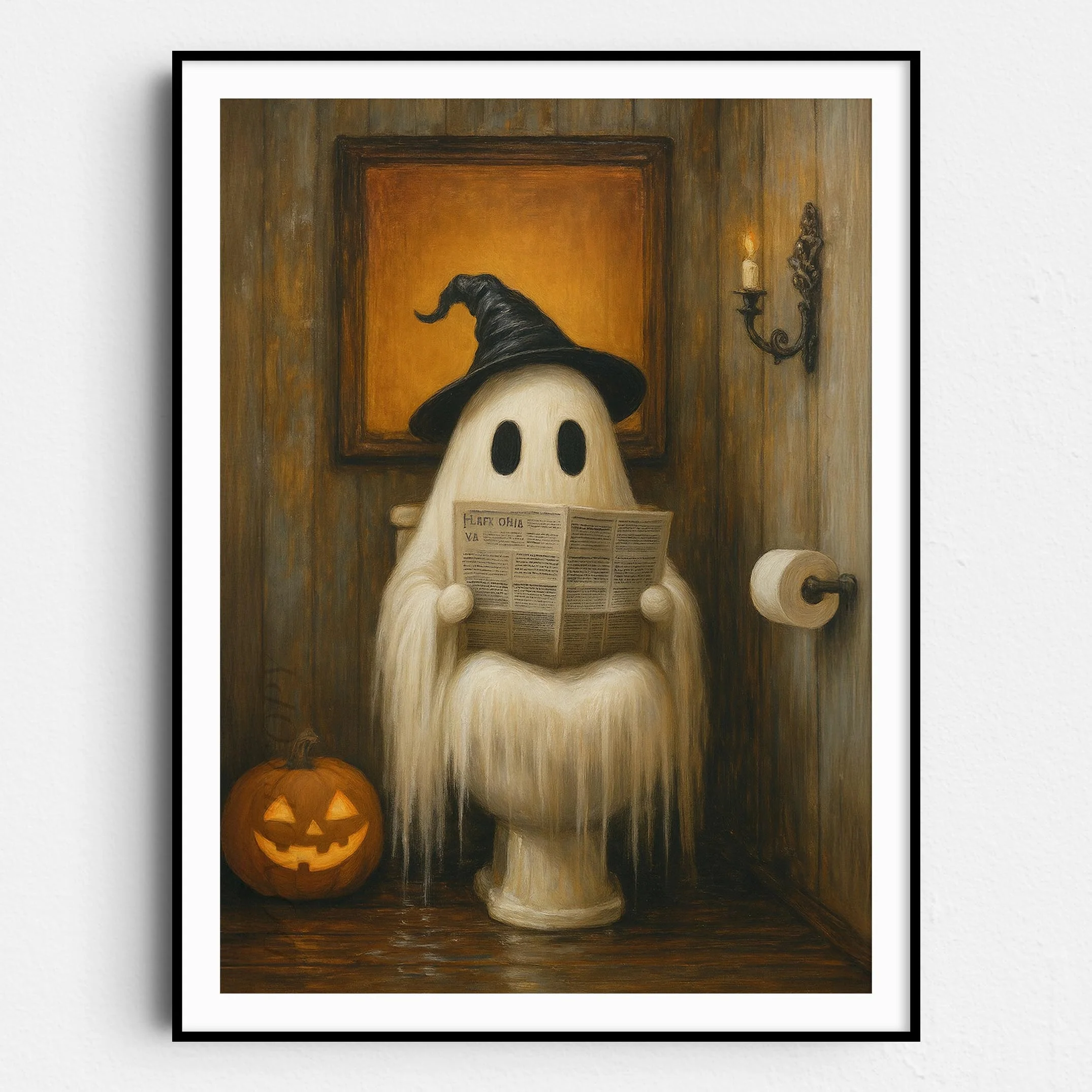 Ghost Reading The Newspaper On The Toilet
