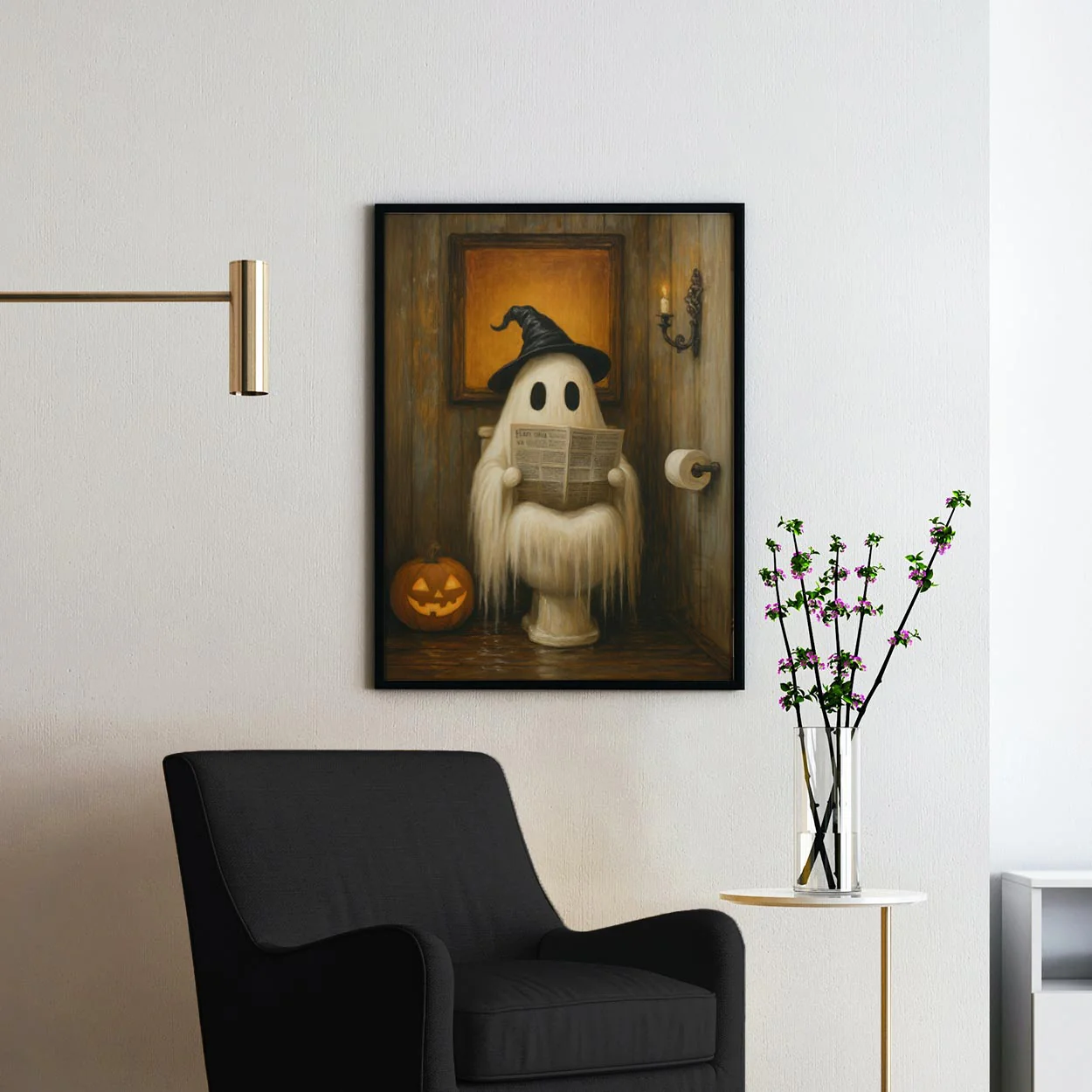 Ghost Reading The Newspaper On The Toilet - Image 2