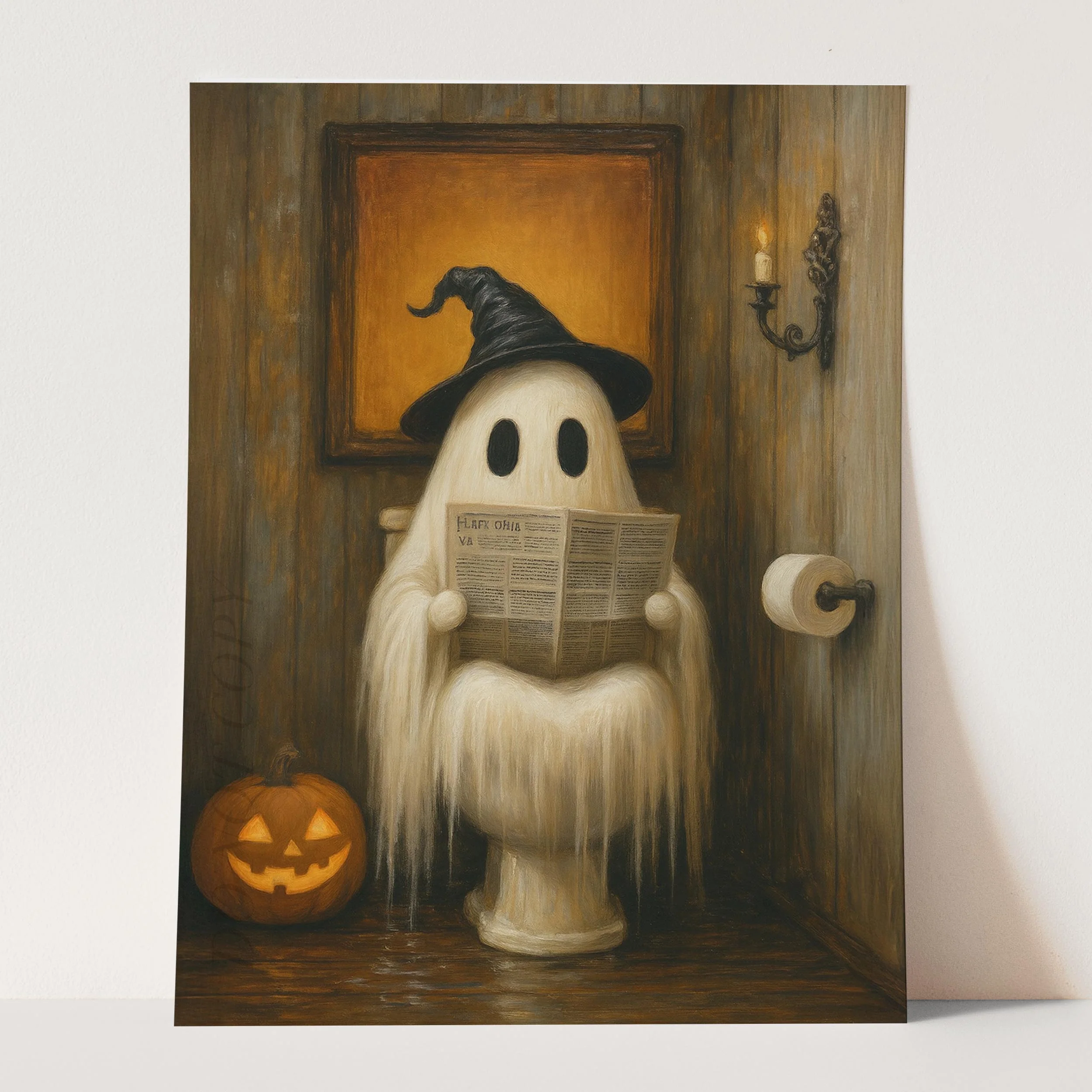 Ghost Reading The Newspaper On The Toilet - Image 3