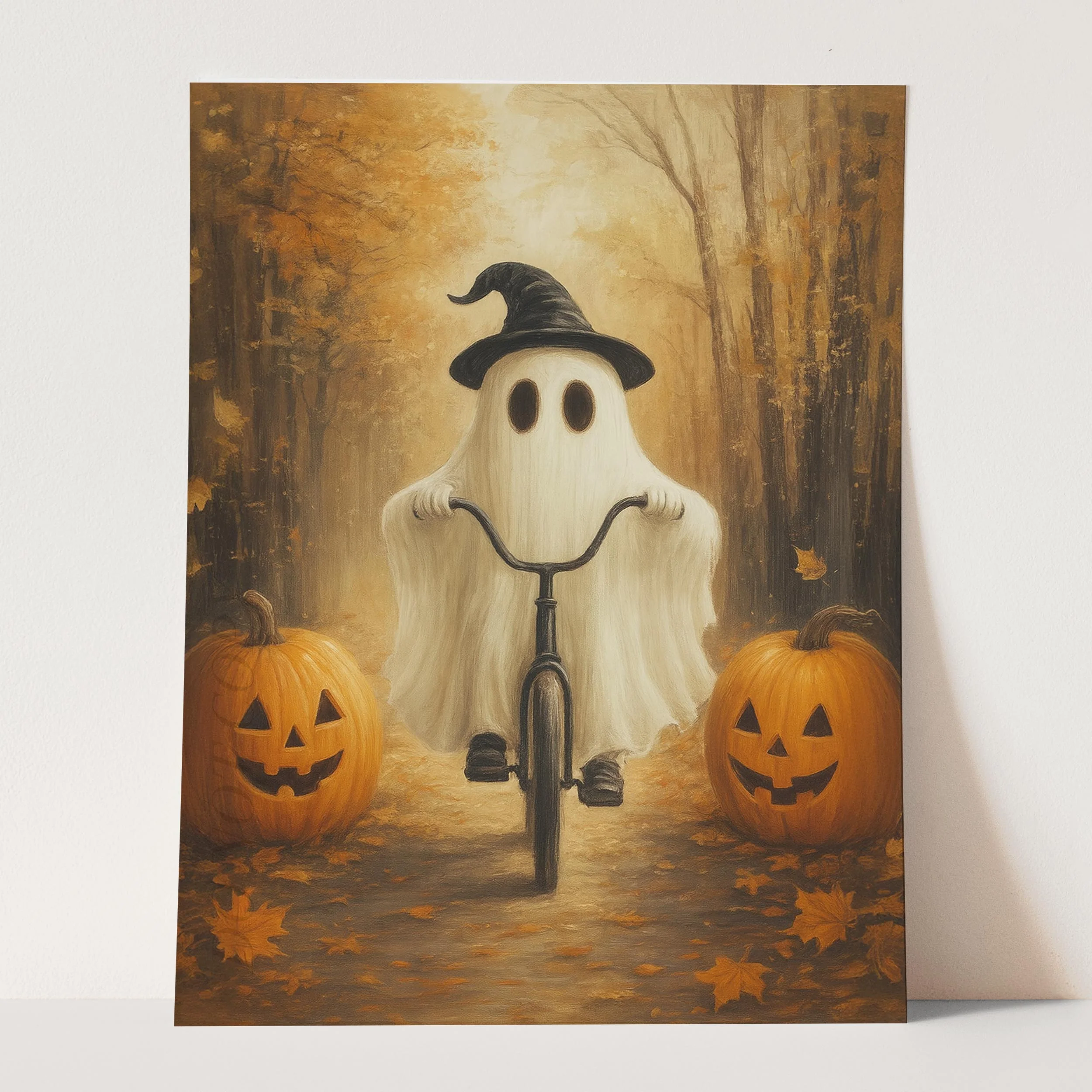 Ghost Riding A Bicycle With Pumpkins - Image 3