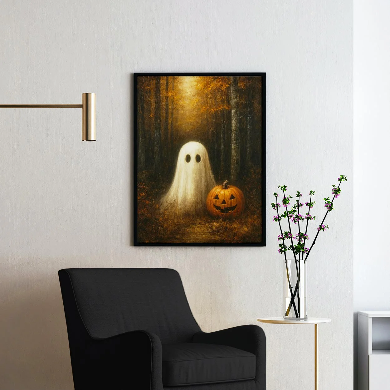 Ghost With A Pumpkin In The Forest - Image 2
