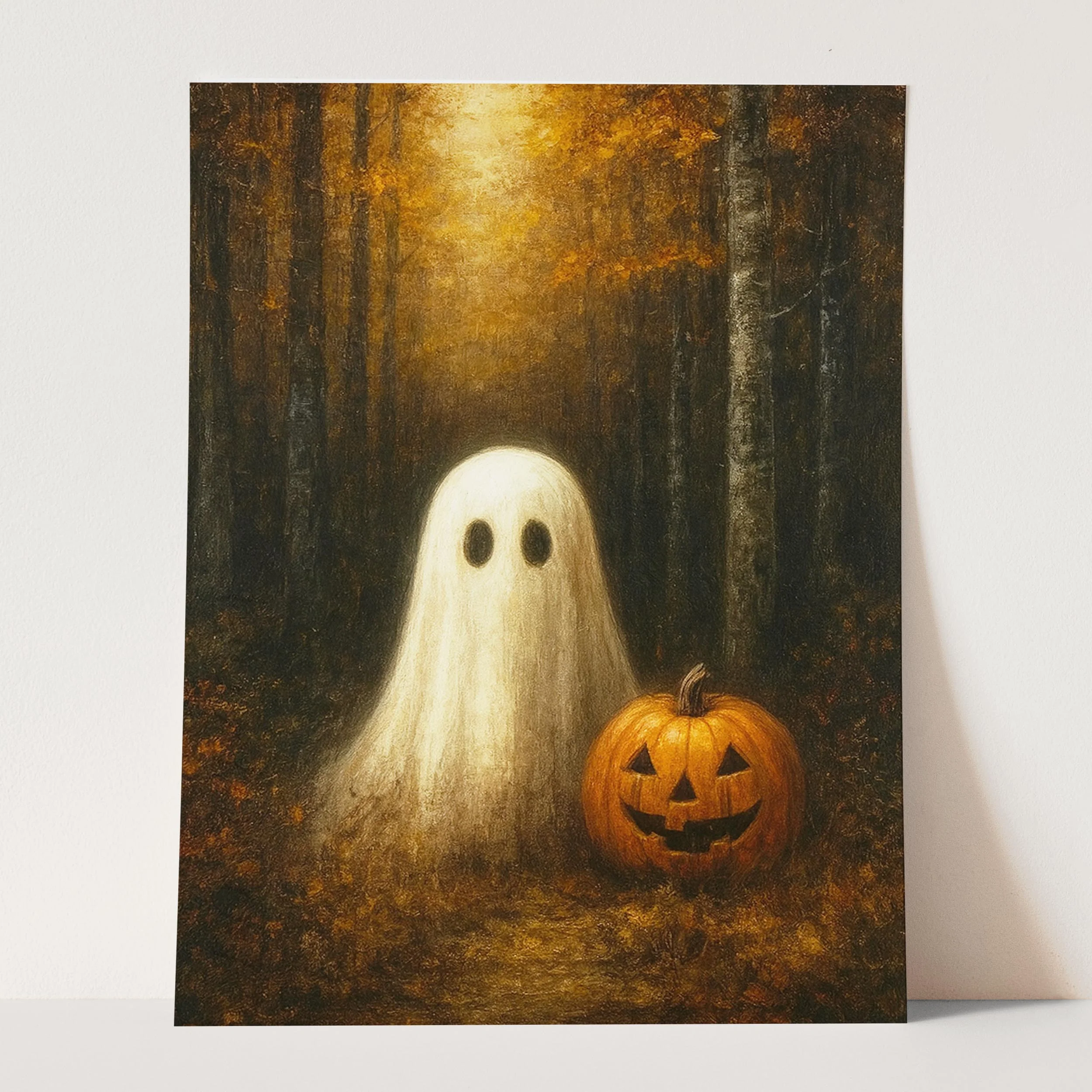 Ghost With A Pumpkin In The Forest - Image 3