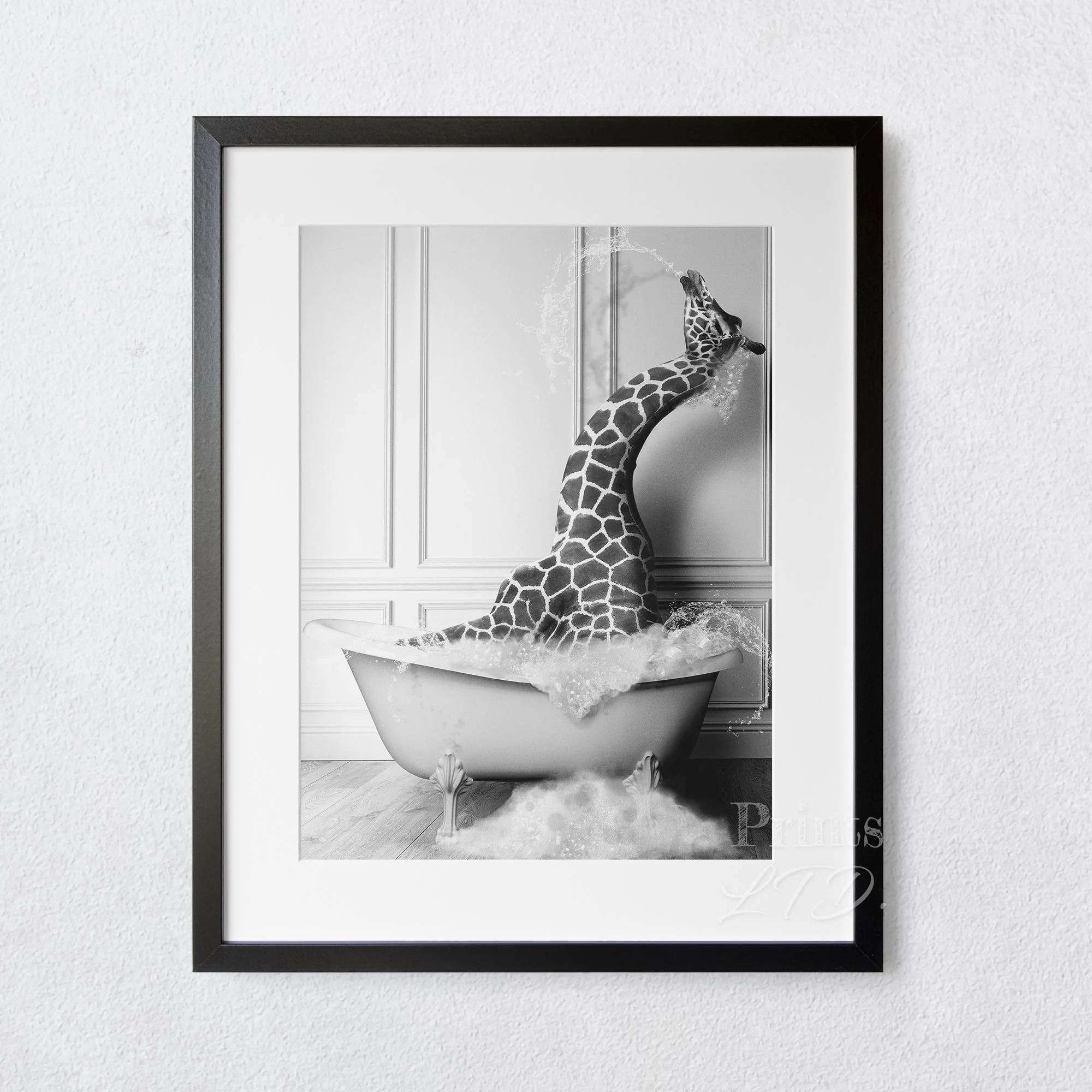Giraffe Taking A Bubble Bath In The Bathtub - Image 4