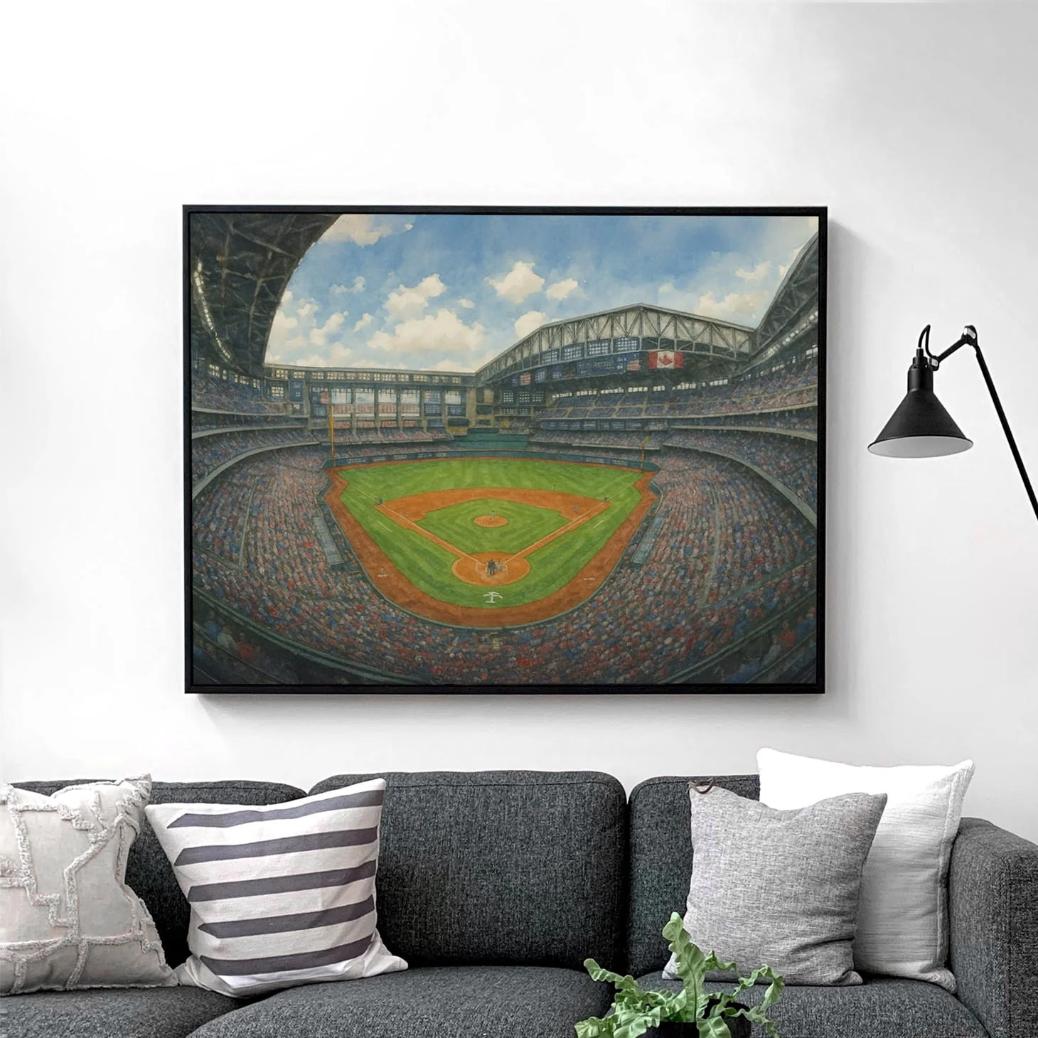 Globe Life Field Watercolor Painting - Image 2
