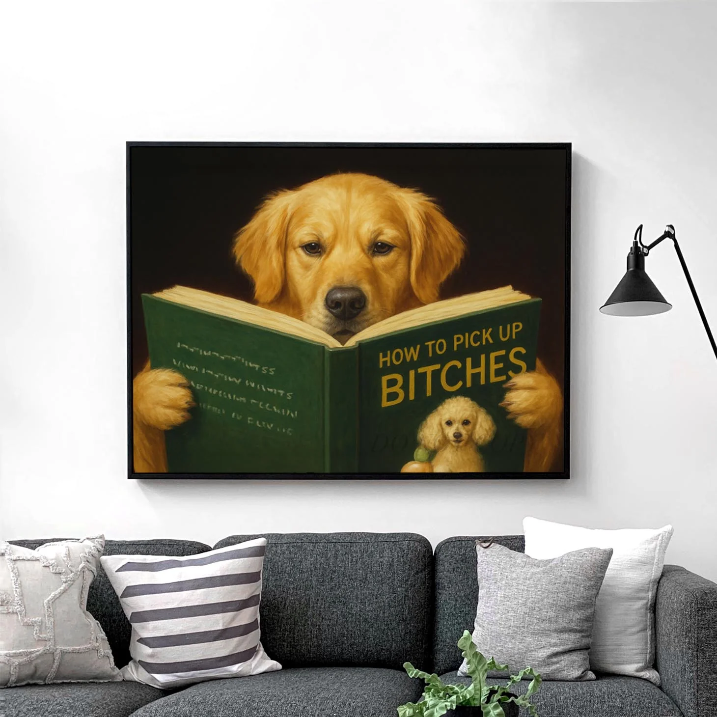 Golden Retriever Dog Reading Dating Book - Image 2