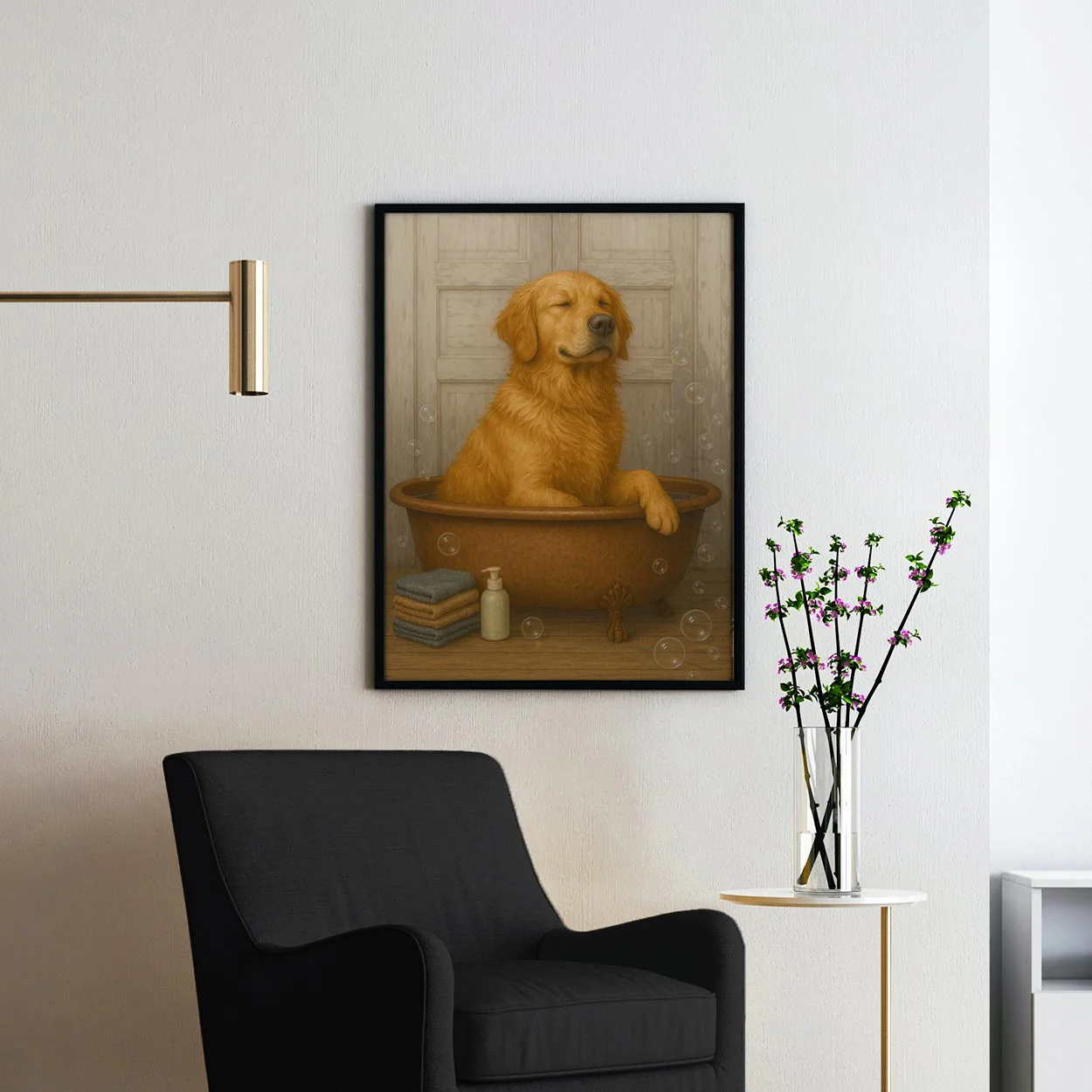 Golden Retriever In The Bathtub - Image 2