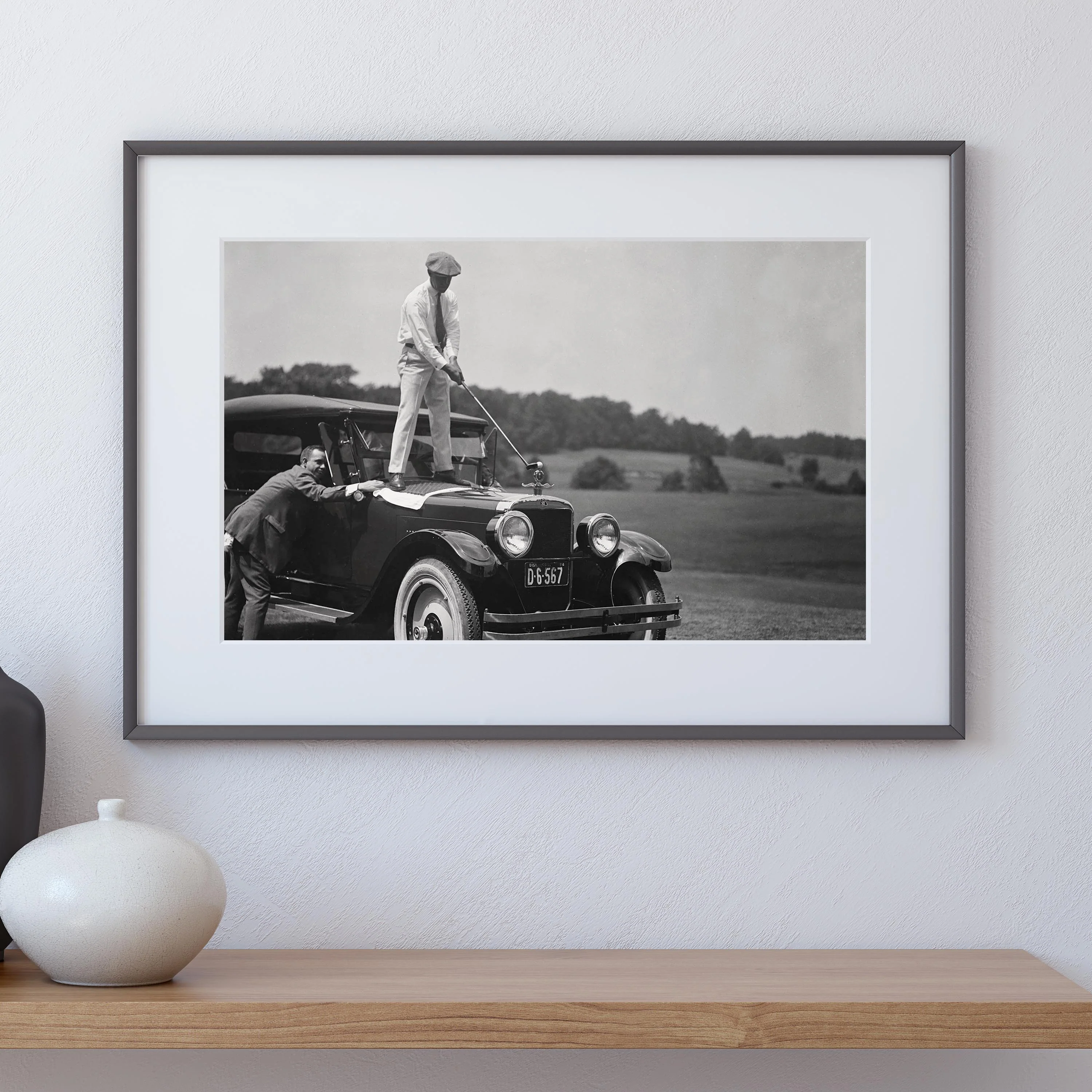 Golfing On Top Of Car Vintage 1920s Golf - Image 4