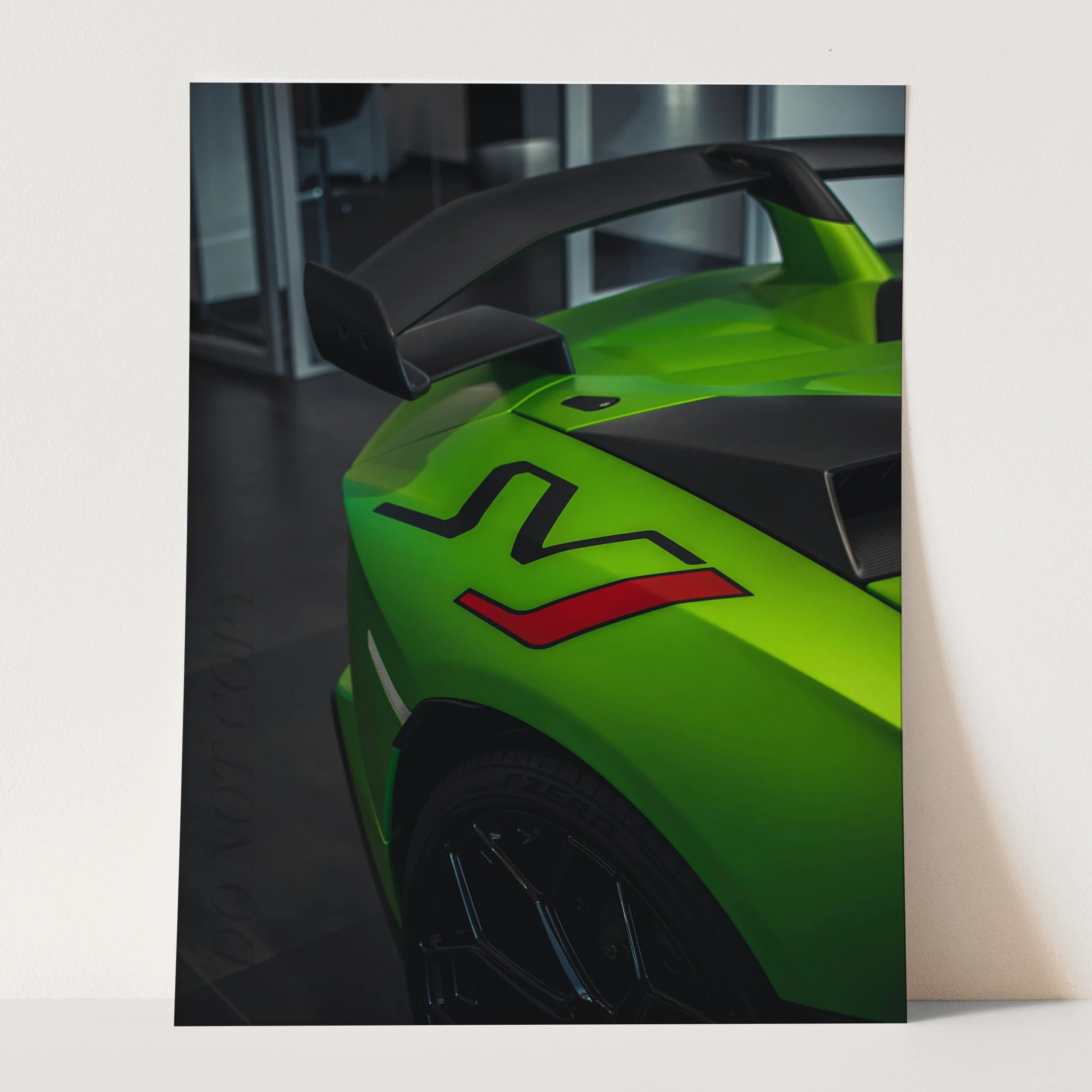 Green Lamborghini Aventador SVJ Spoiler - Image 3