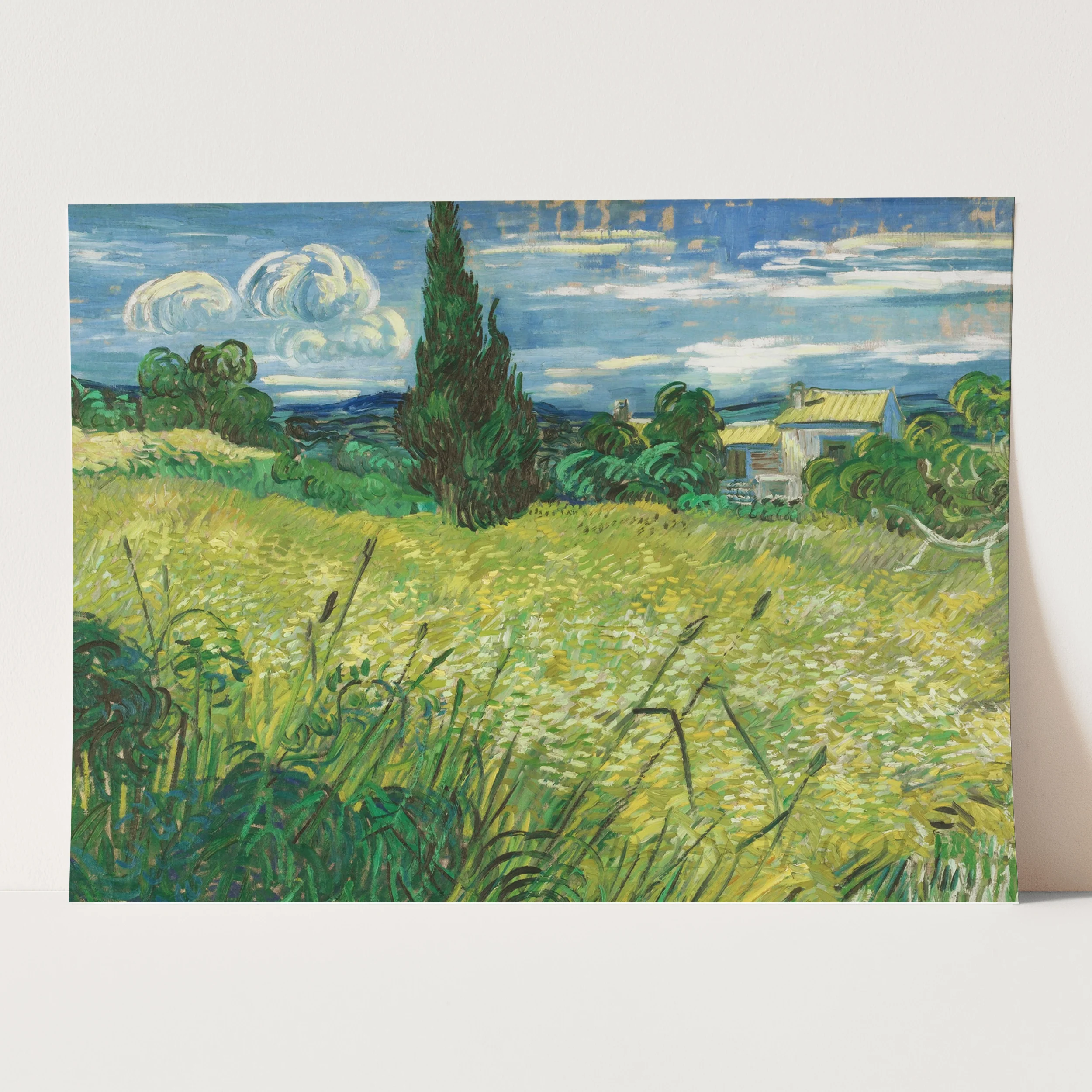 Green Wheat Field with Cyprus (1889) by Van Gogh - Image 3