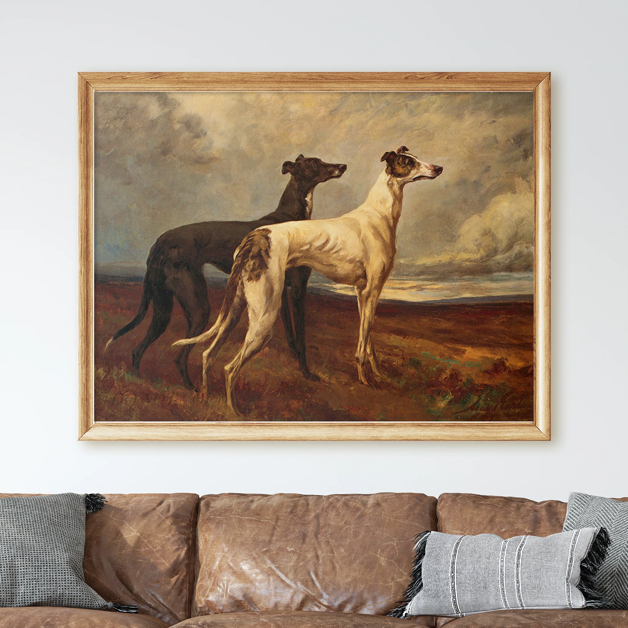Greyhounds In Field - Image 2