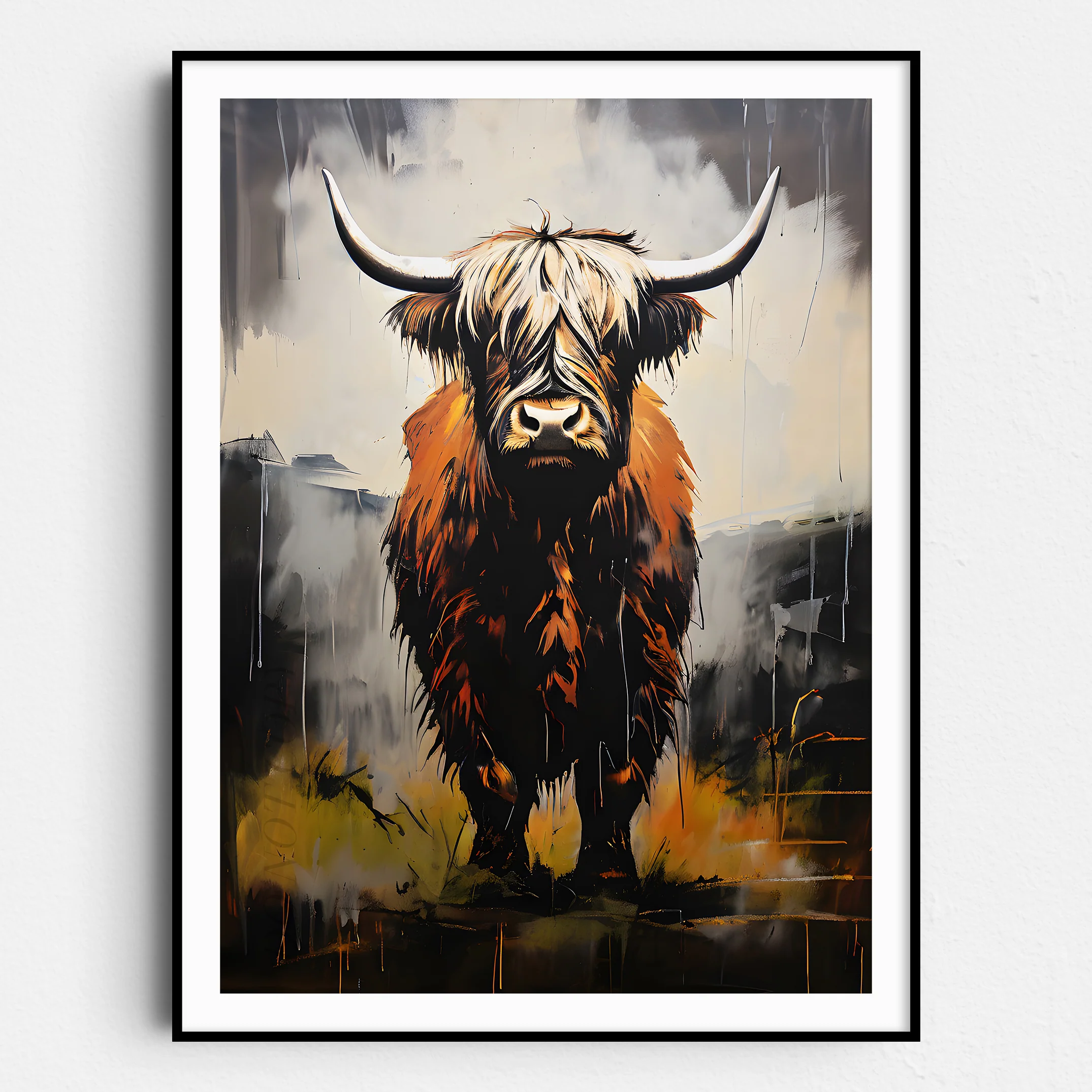 Highland Cow Graffiti