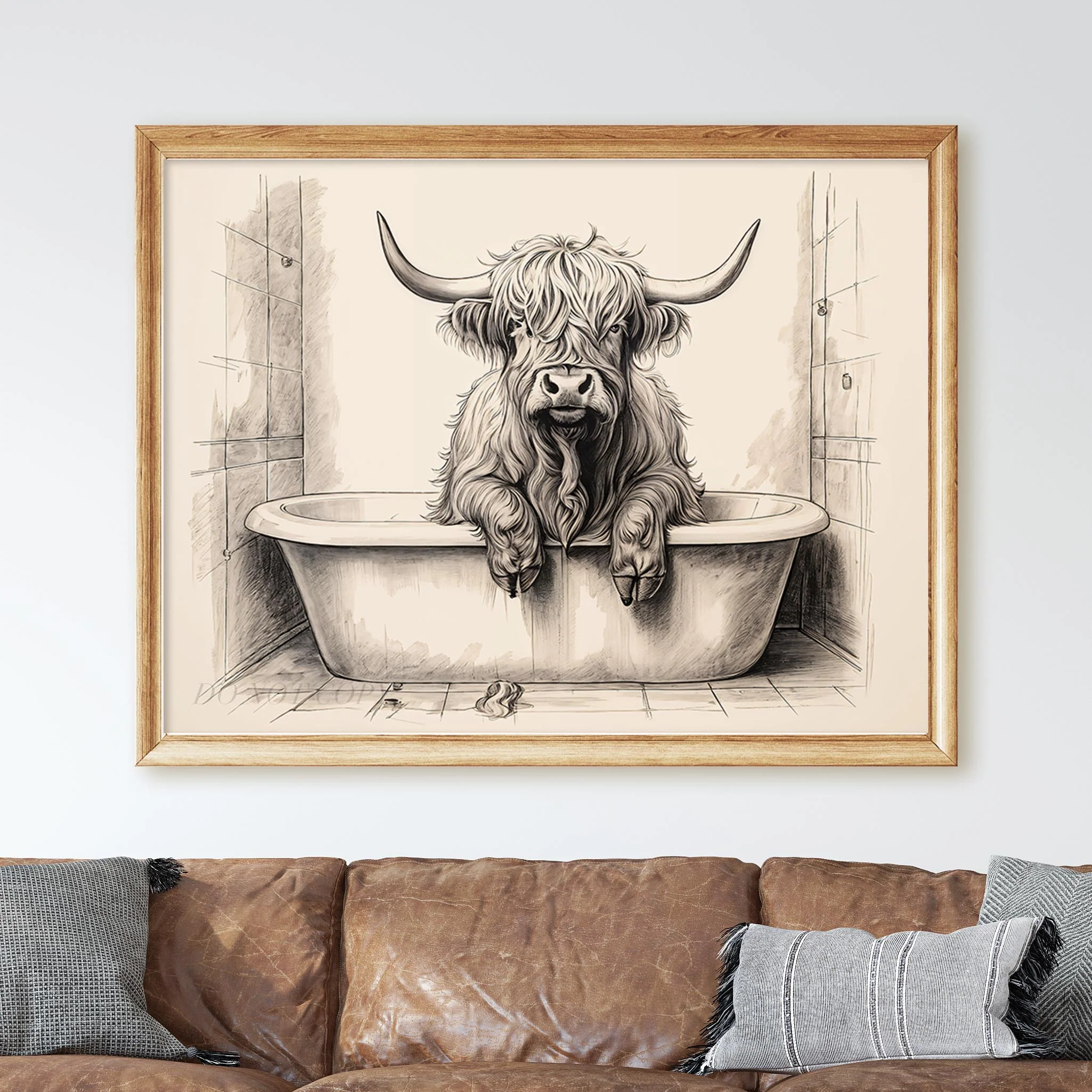 Highland Cow Taking a Bath - Image 3