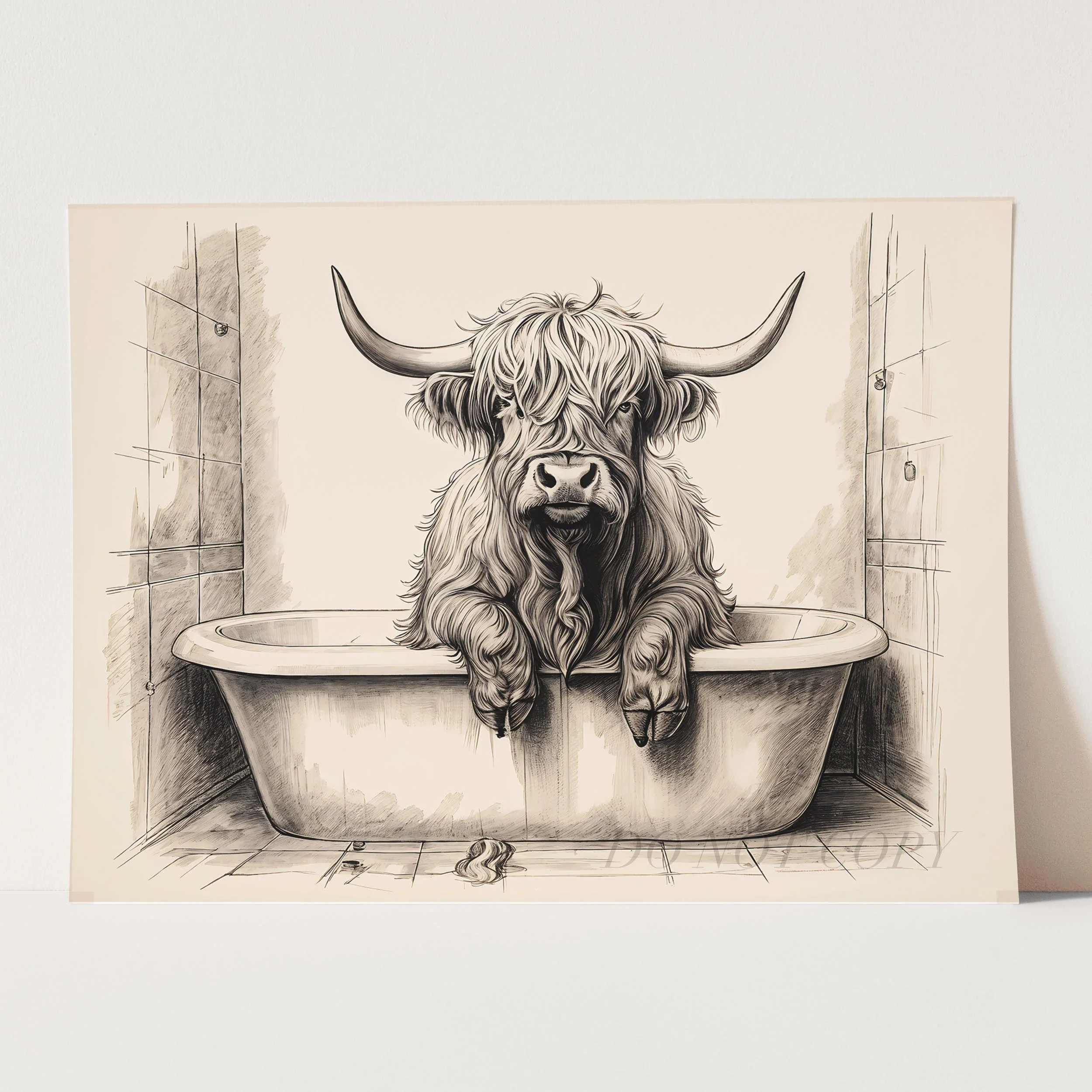 Highland Cow Taking a Bath - Image 5
