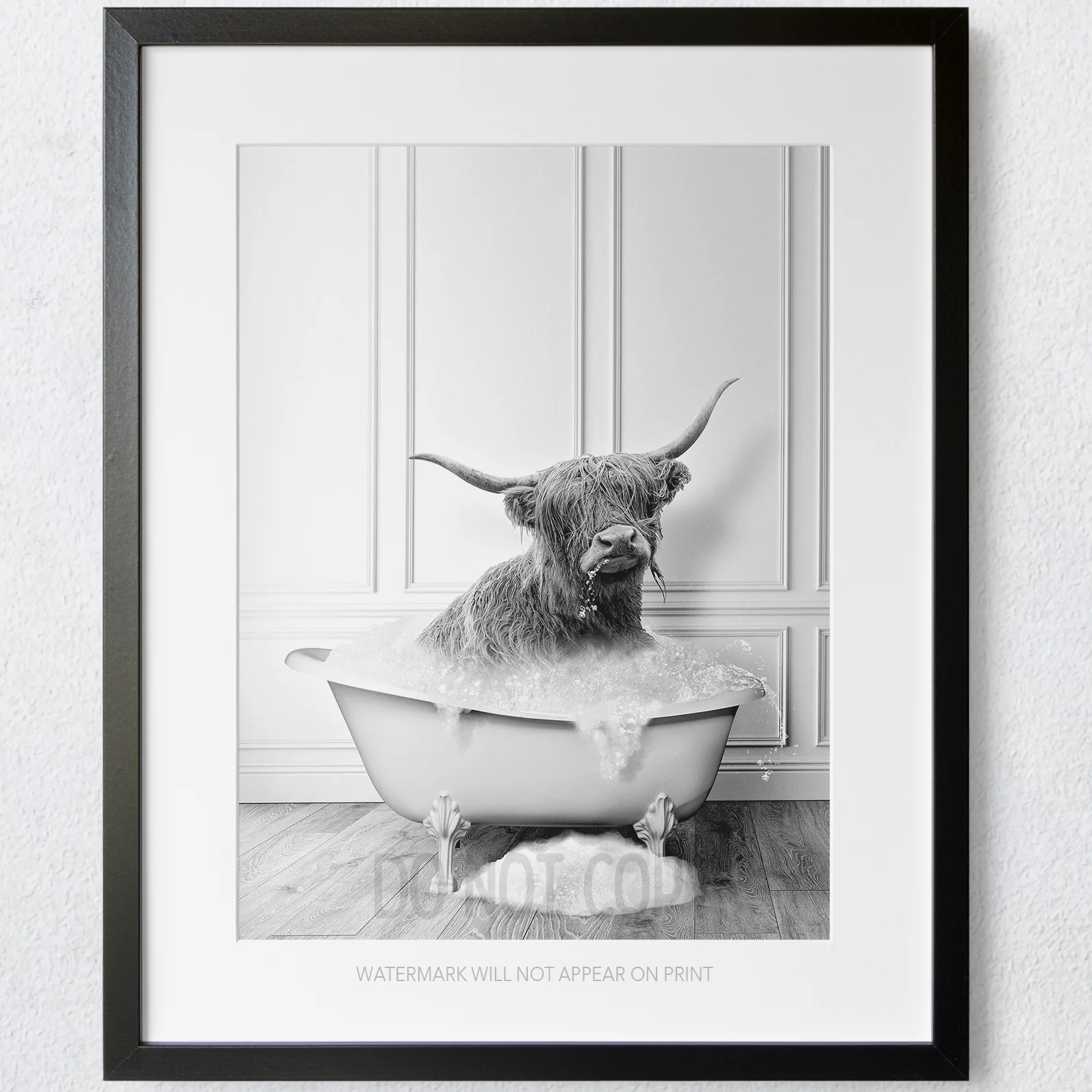 Highland Cow Taking A Bubble Bath In The Bathtub - Image 3