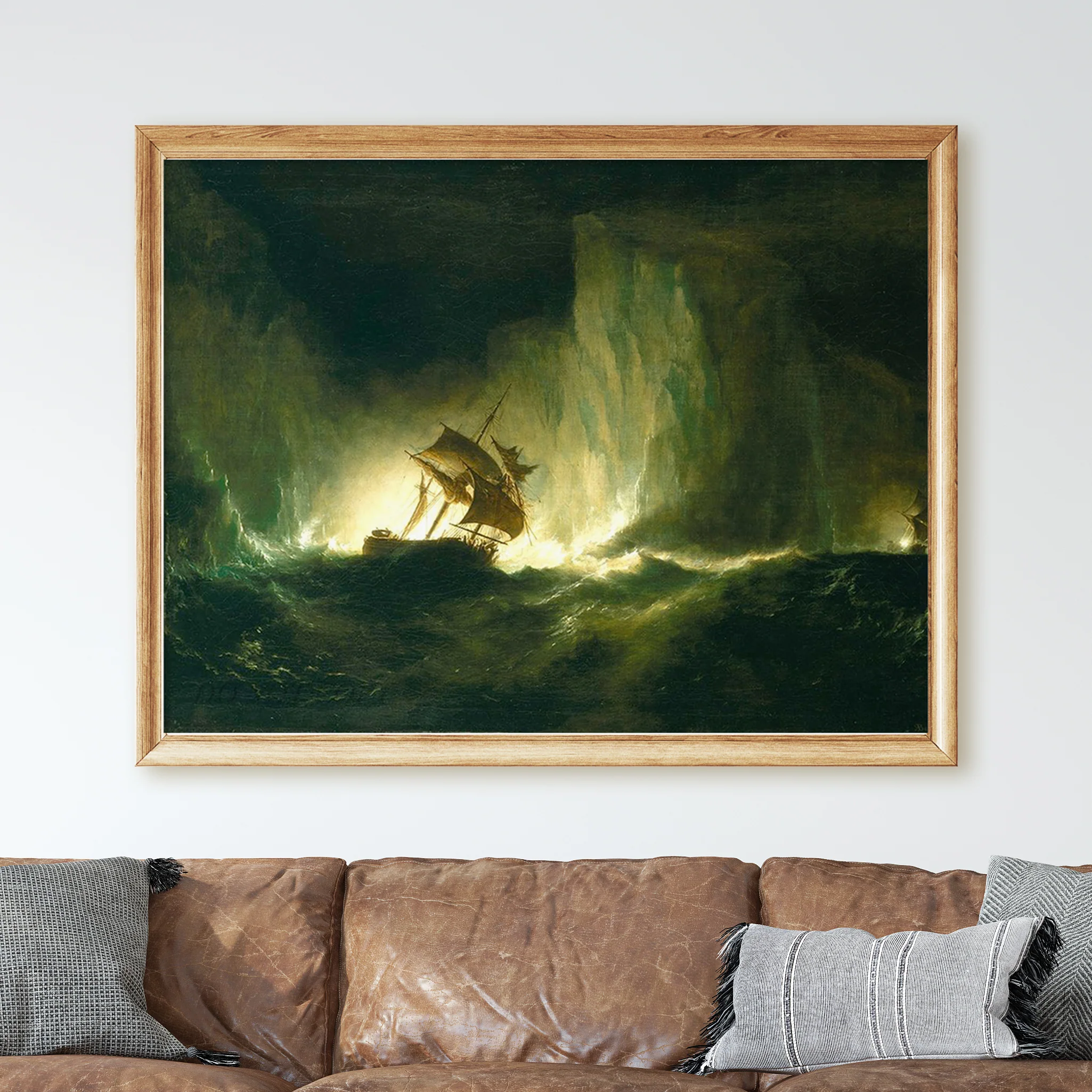 HMS 'Erebus' Passing Through the Chain of Bergs (1842) by Richard Brydges Beechey - Image 2