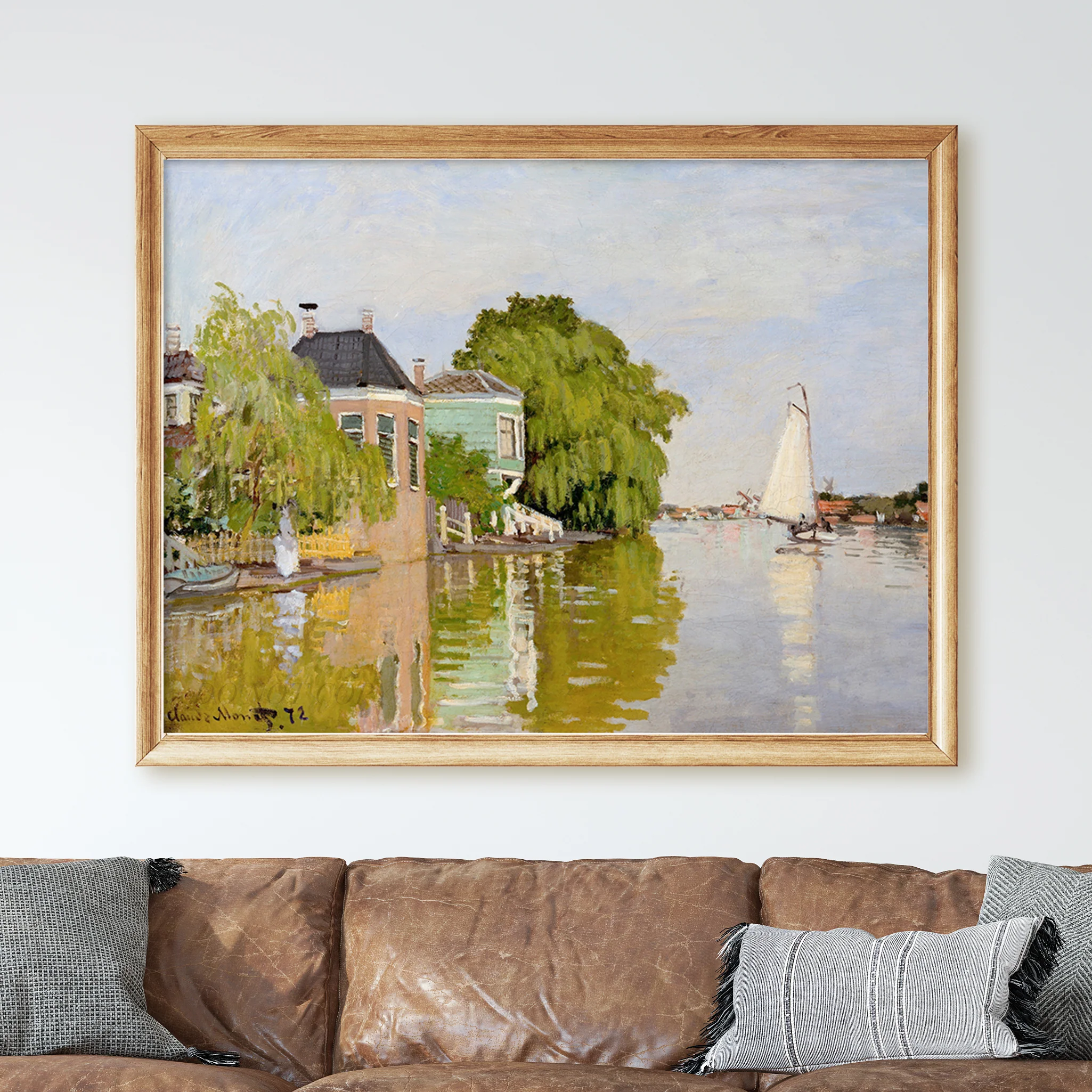 Houses on the Achterzaan (1871) by Claude Monet - Image 2