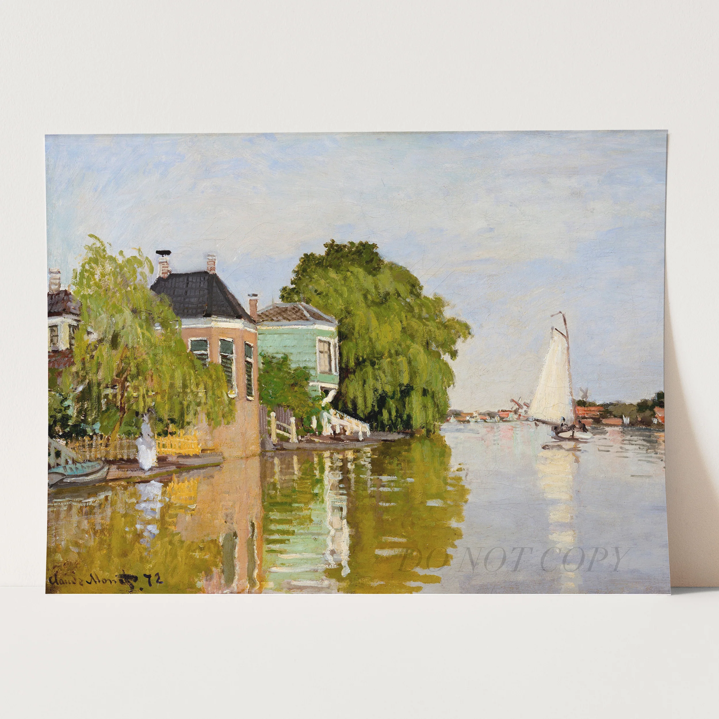 Houses on the Achterzaan (1871) by Claude Monet - Image 3
