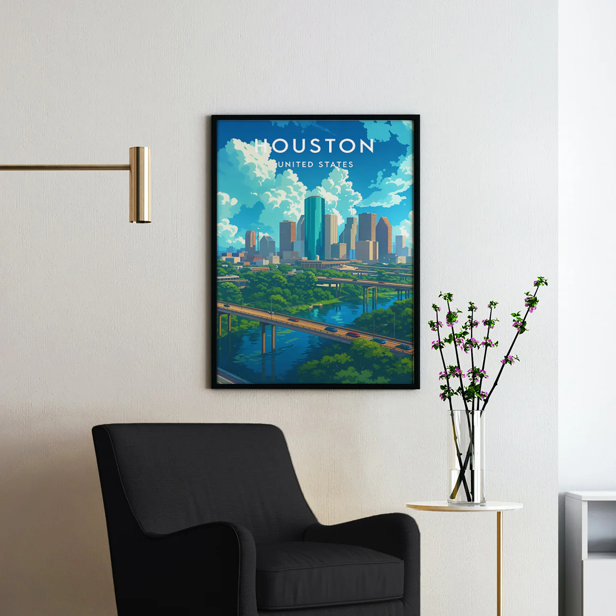 Houston Texas Vintage Travel Poster - Image 2