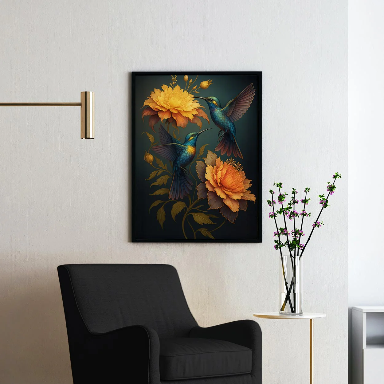 Hummingbirds & Flower - Image 2