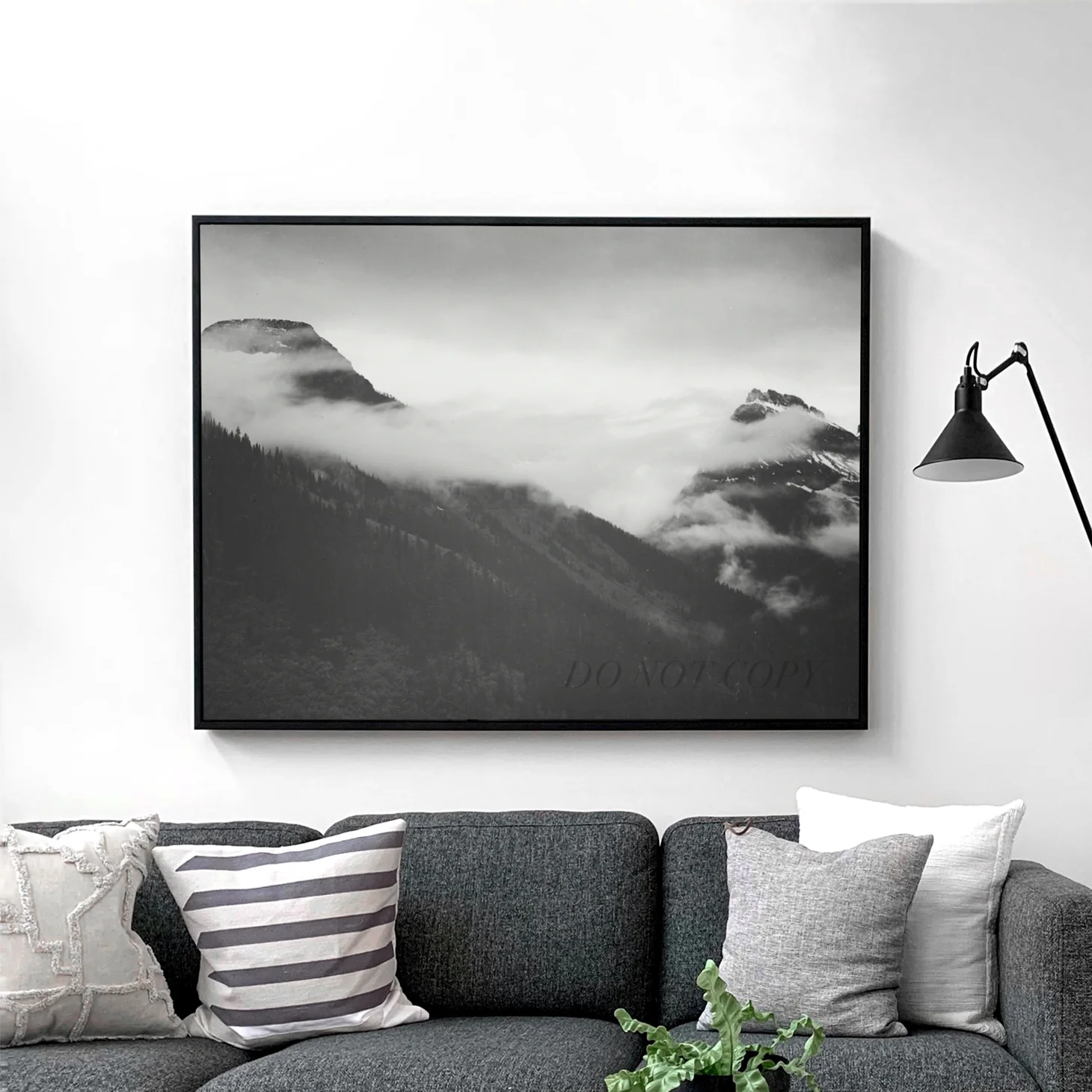 In Glacier National Park, Mountain With Clouds by Ansel Adams - Image 2