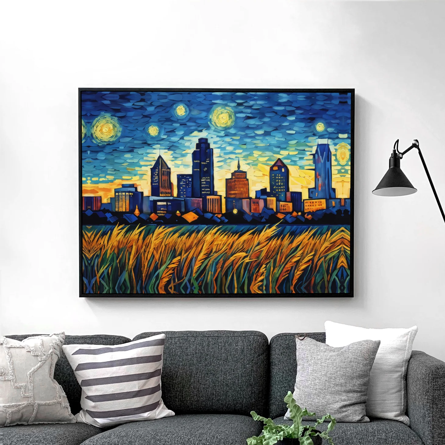 Indianapolis Skyline Van Gogh Starry Night - Image 2