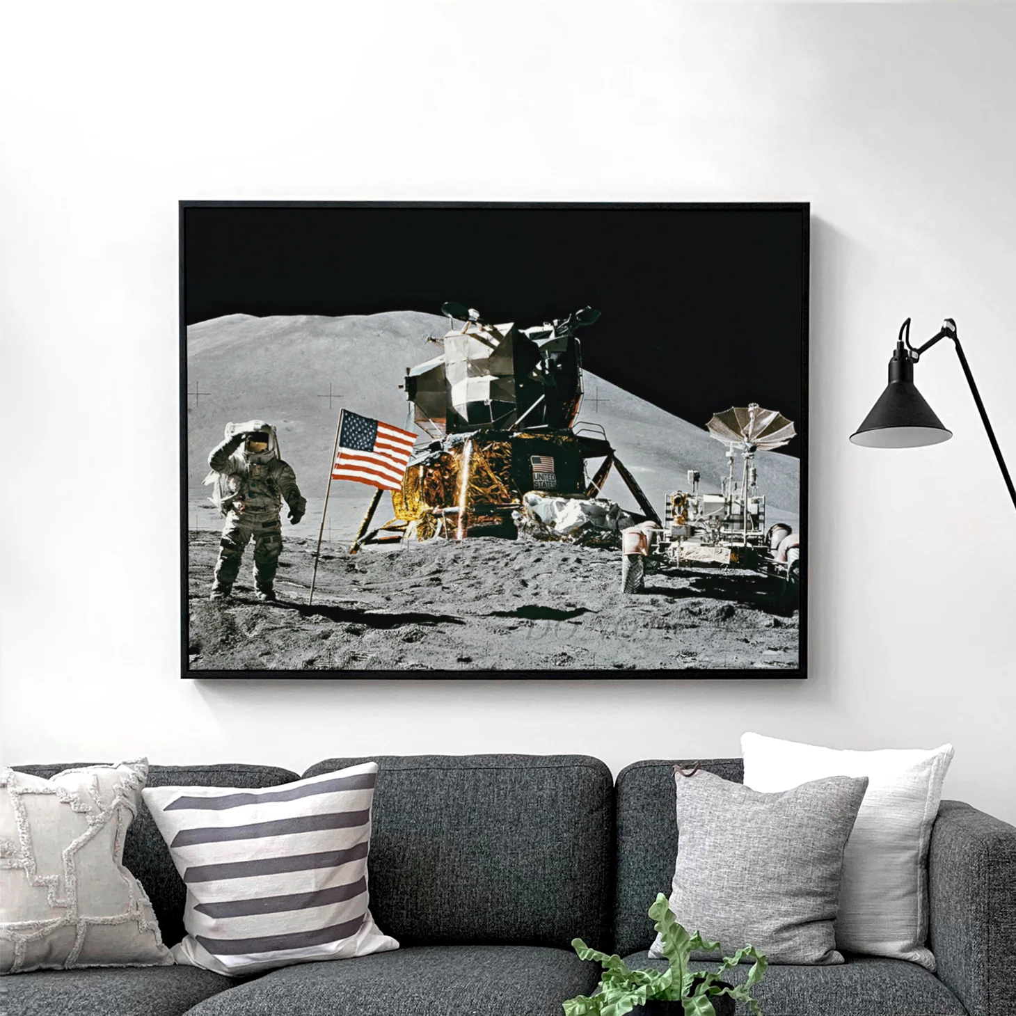 Irwin And Flag at Hadley Moon Base, 1971 - Image 2