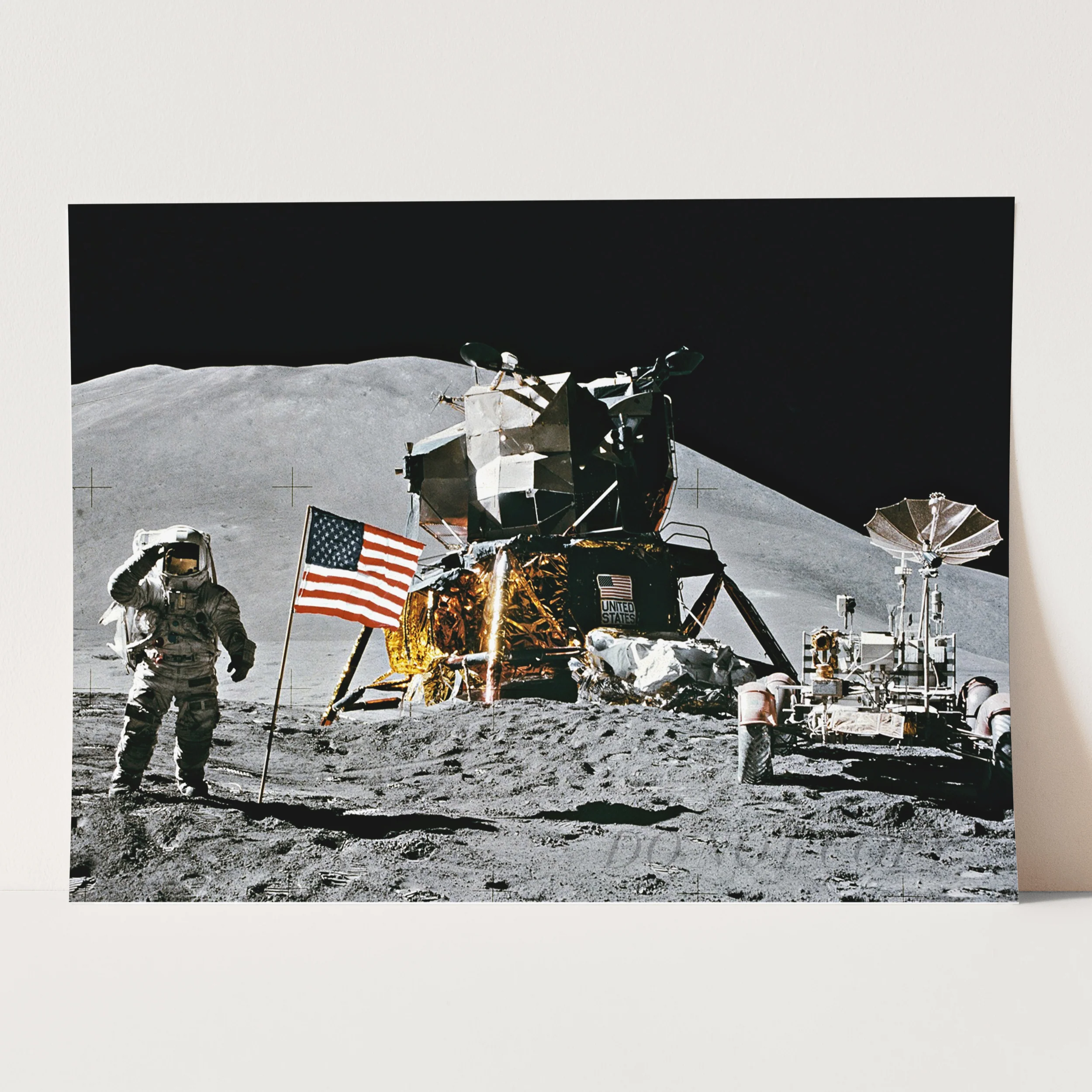 Irwin And Flag at Hadley Moon Base, 1971 - Image 3