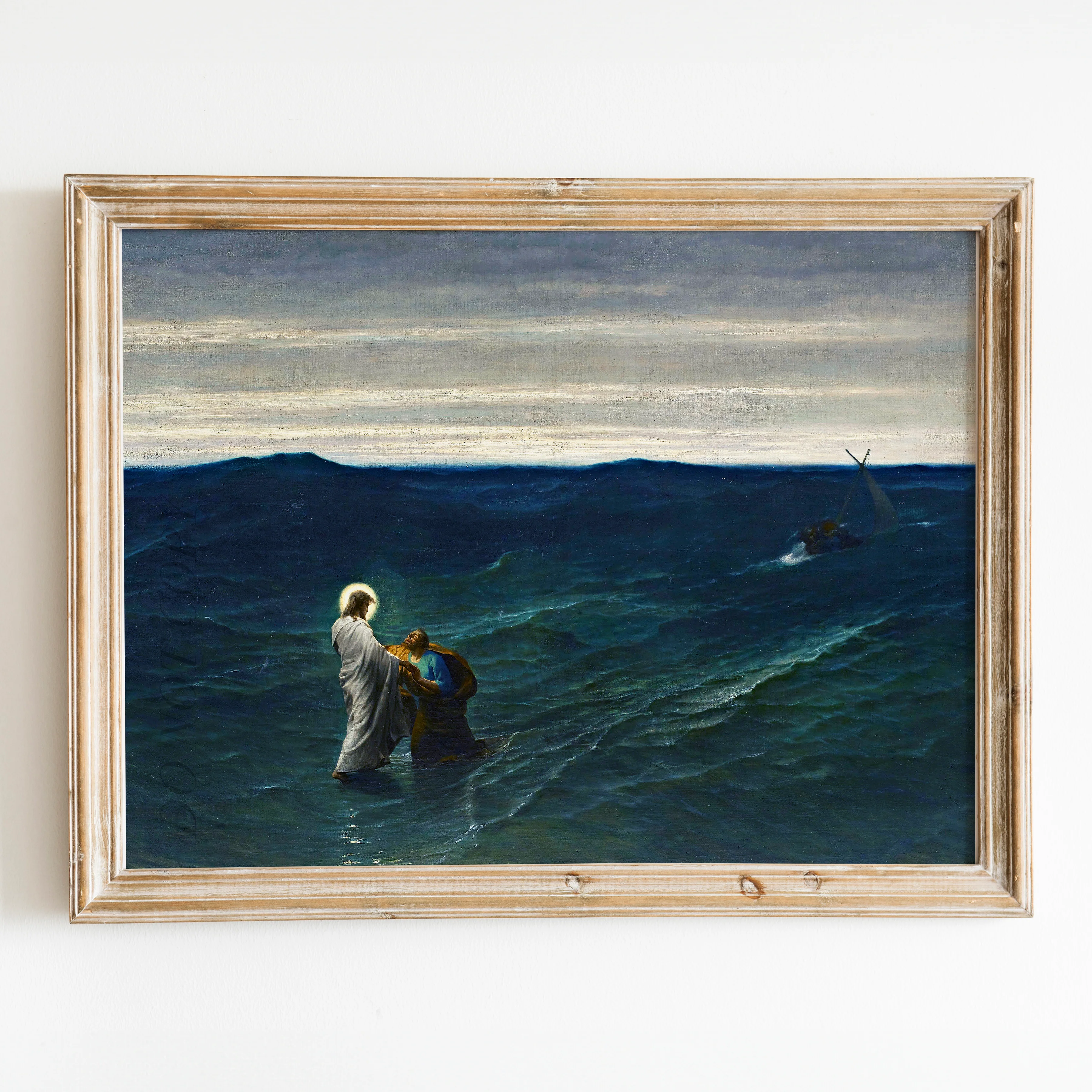 Jesus And Peter On The Water by Gustave Brion