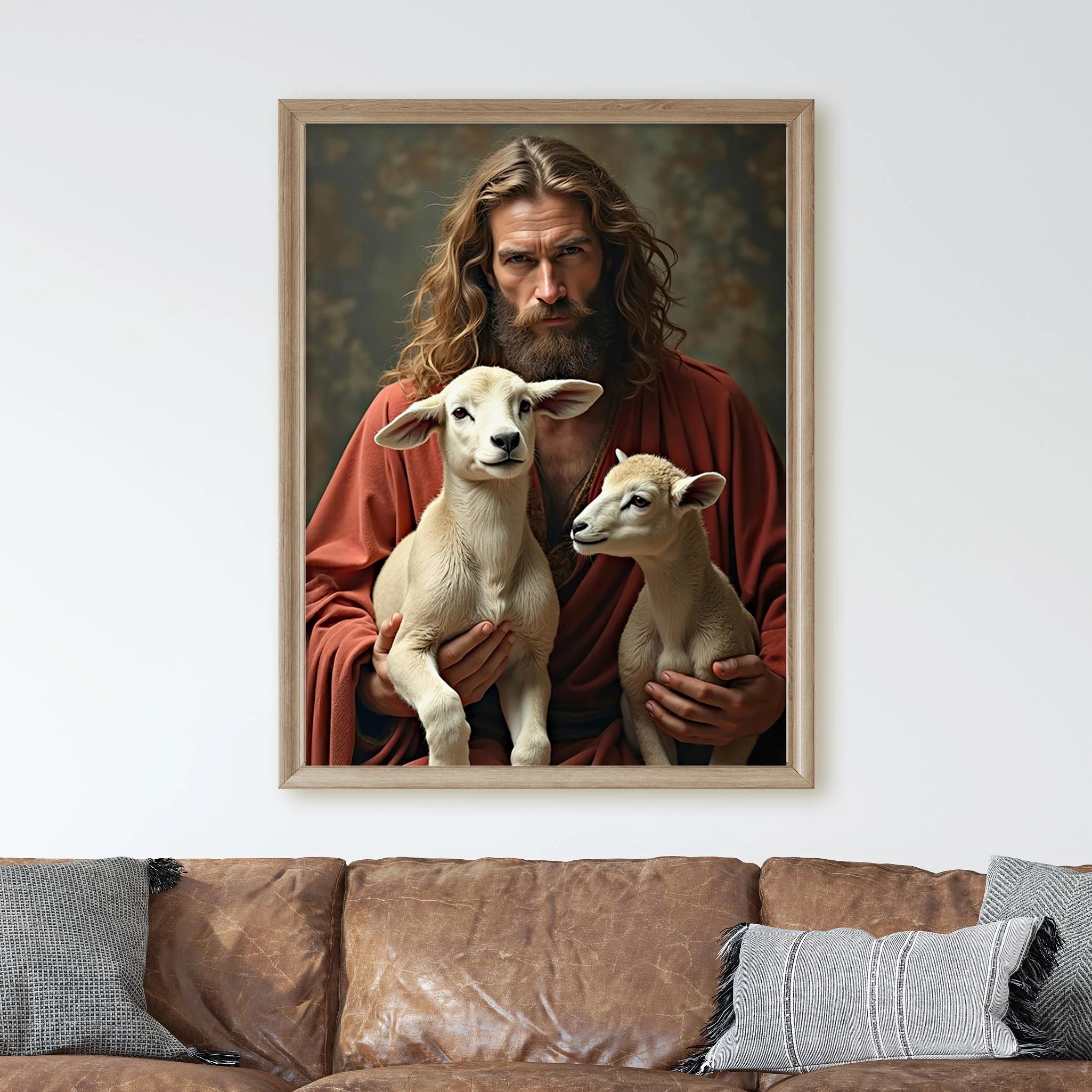 Jesus Christ Holding Lambs - Image 2