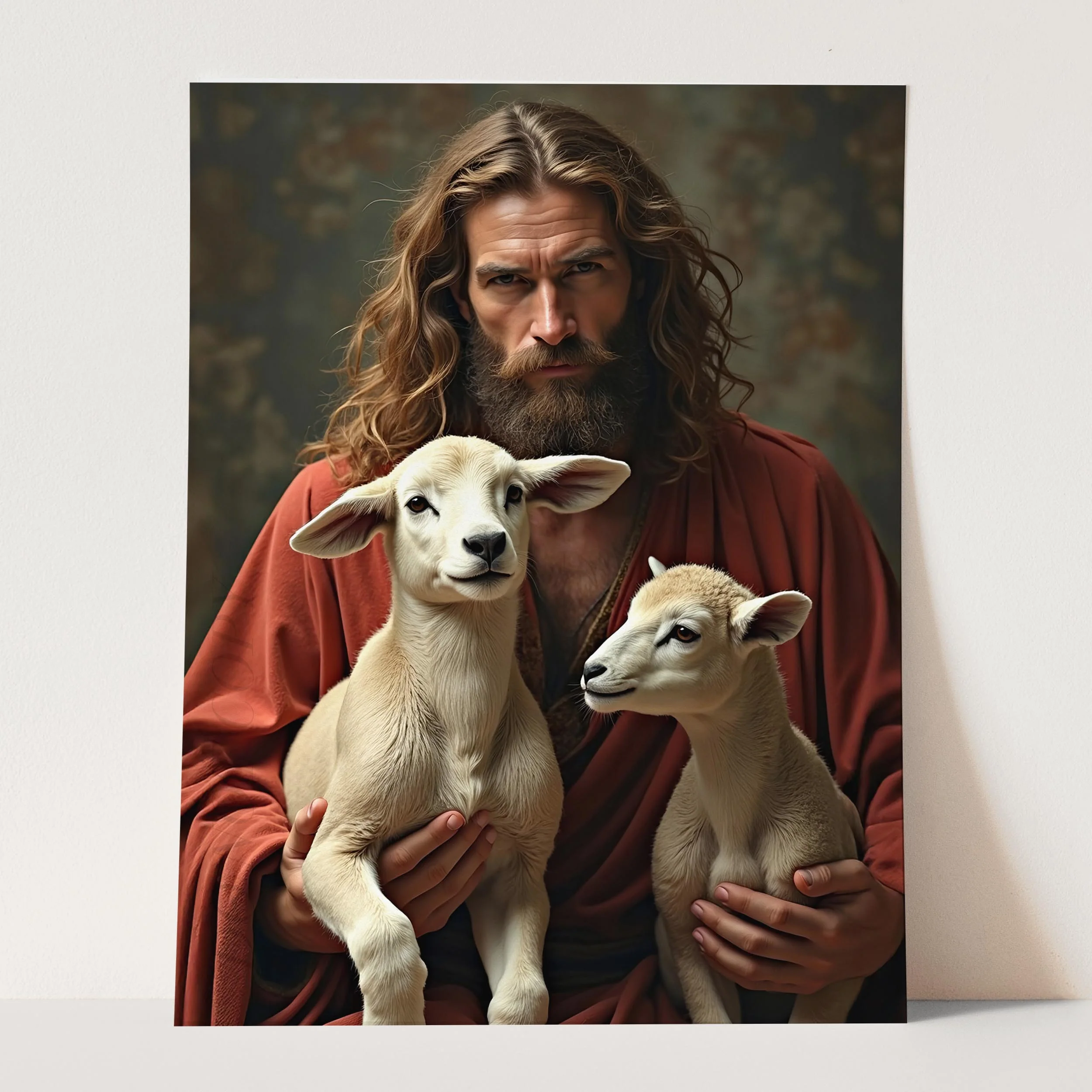 Jesus Christ Holding Lambs - Image 3