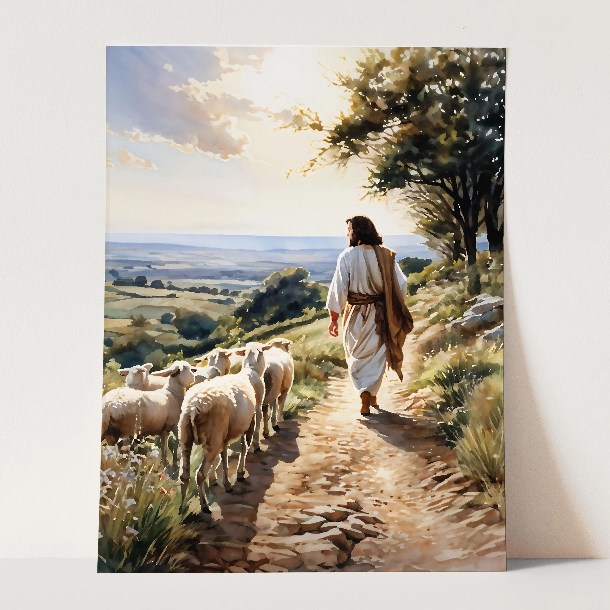 Jesus Christ Walking with the Lambs - Image 5