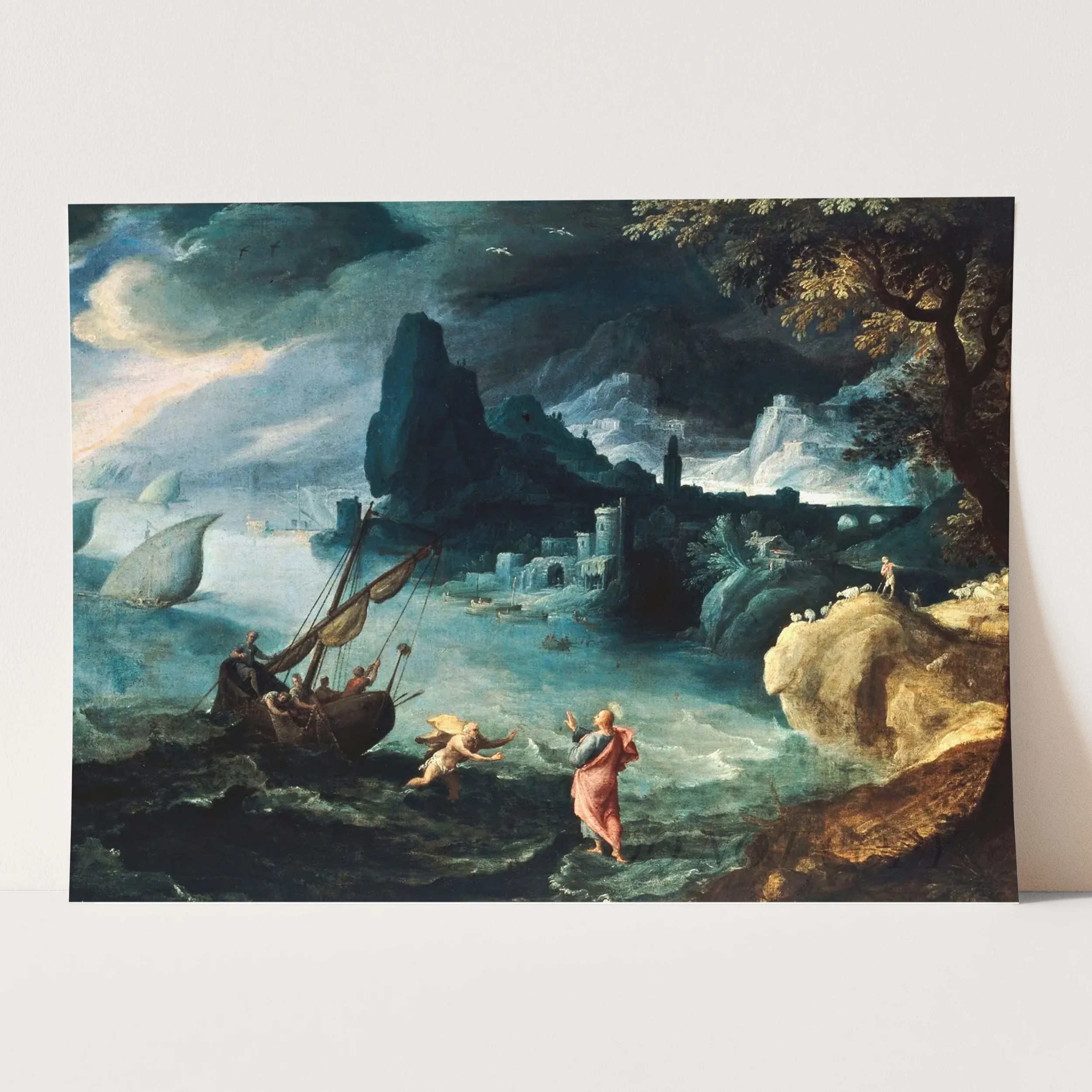 Jesus Walking on the Sea of Galilee (1590s) by Paul Bril - Image 3