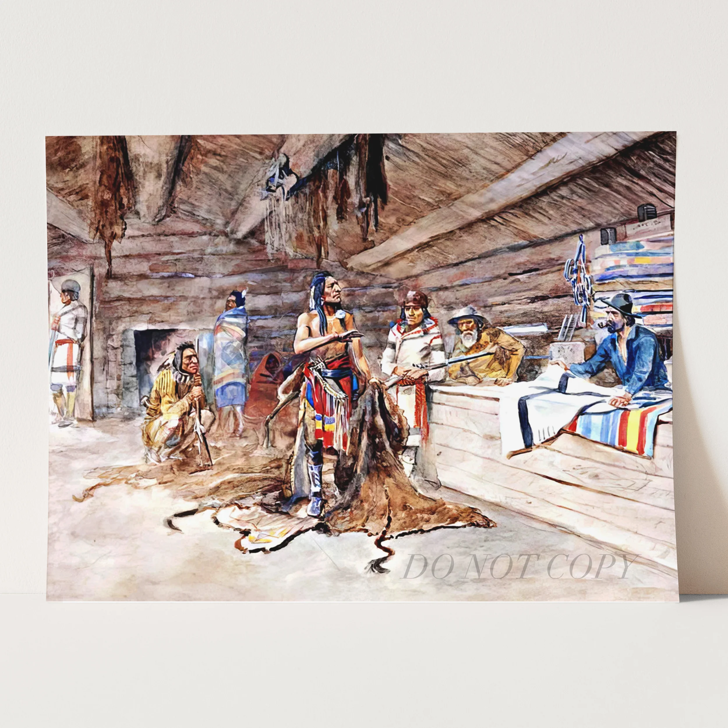 Joe Kipp's Trading Post by Charles Marion Russell - Image 3