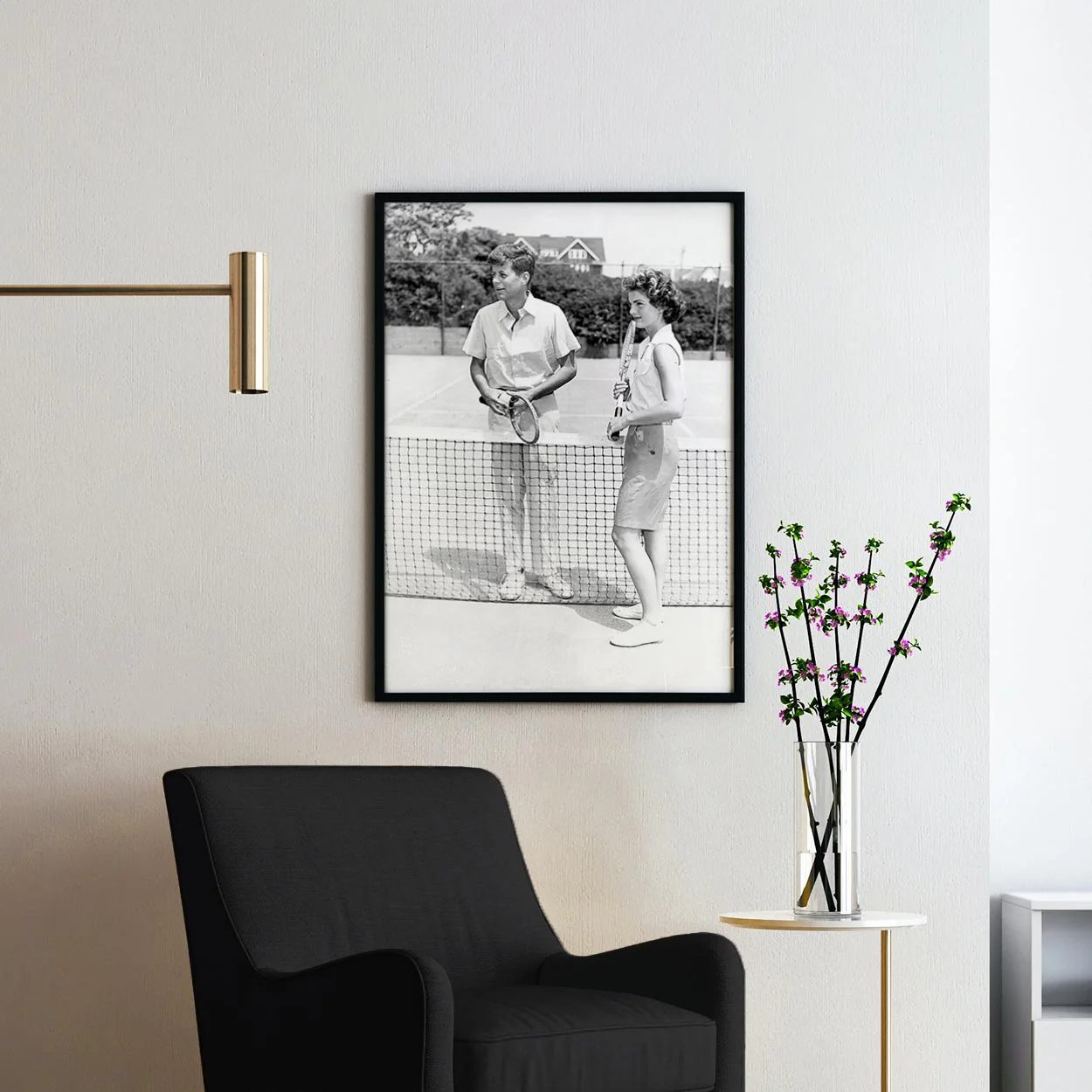 John F Kennedy (JFK) and Jackie Kennedy playing tennis circa 1950s - Image 3