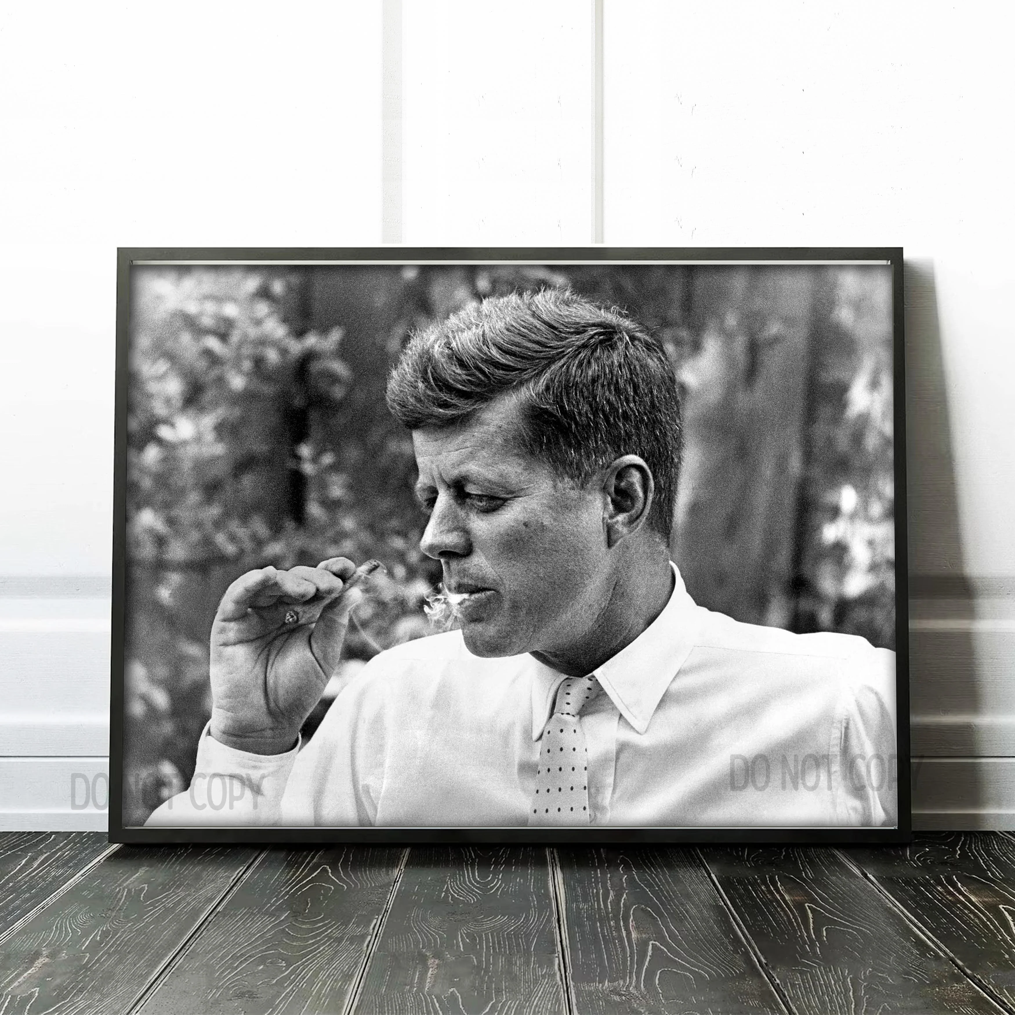 John F Kennedy (JFK) Smoking A Cigar