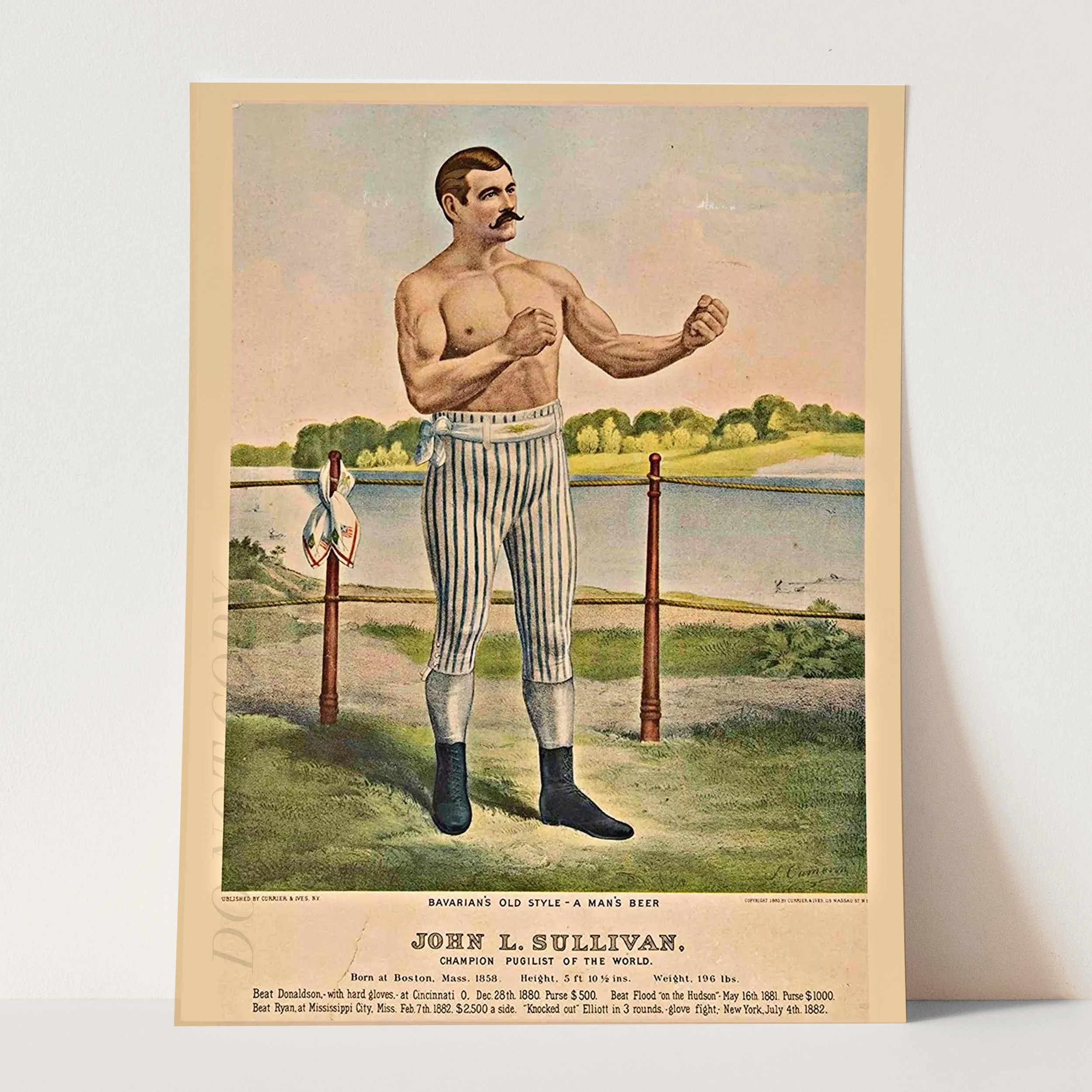John L Sullivan Boston Strong Boy Currier & Ives - Image 3
