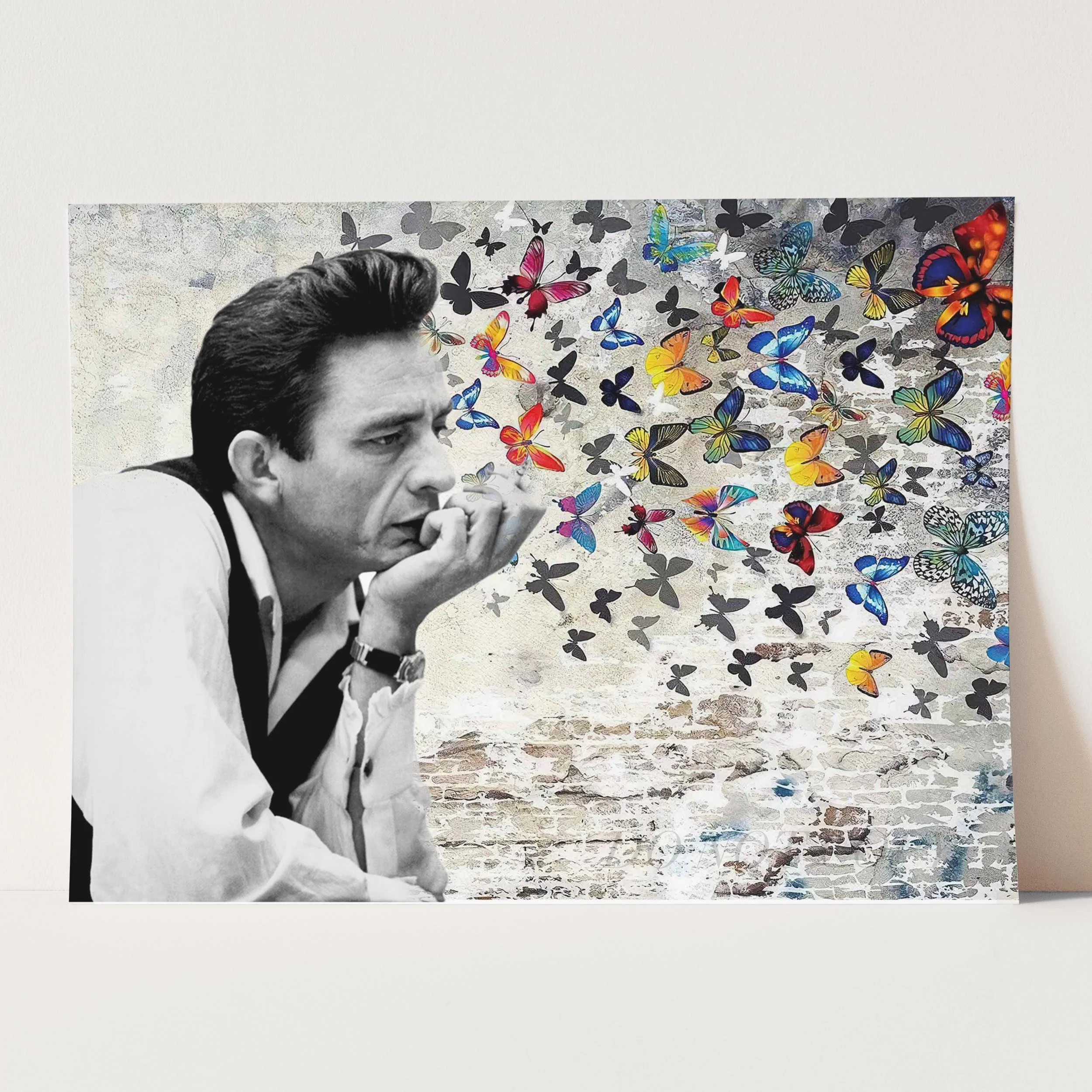 Johnny Cash Butterfly Banksy - Image 3