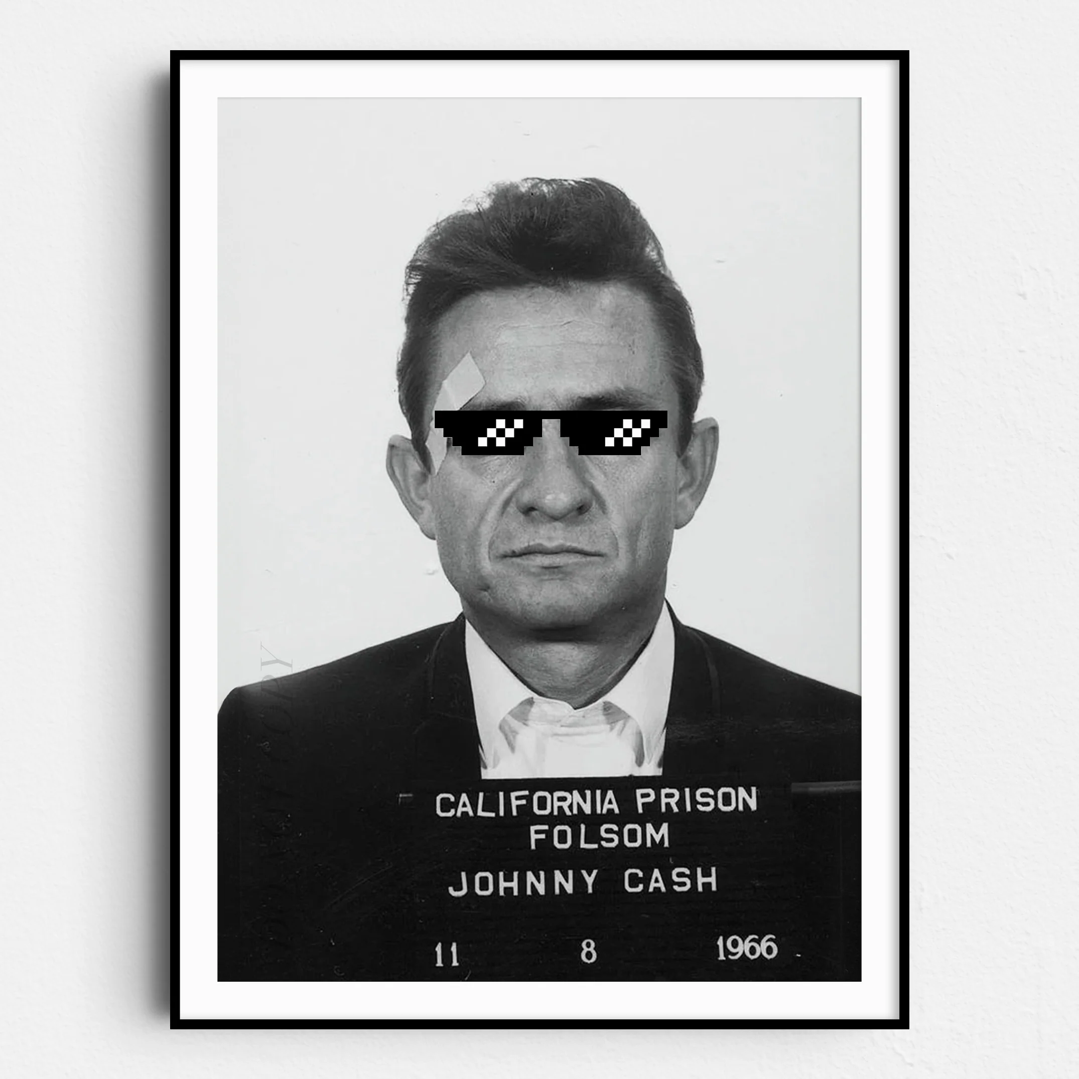 Johnny Cash Mugshot Thug Life Sunglasses