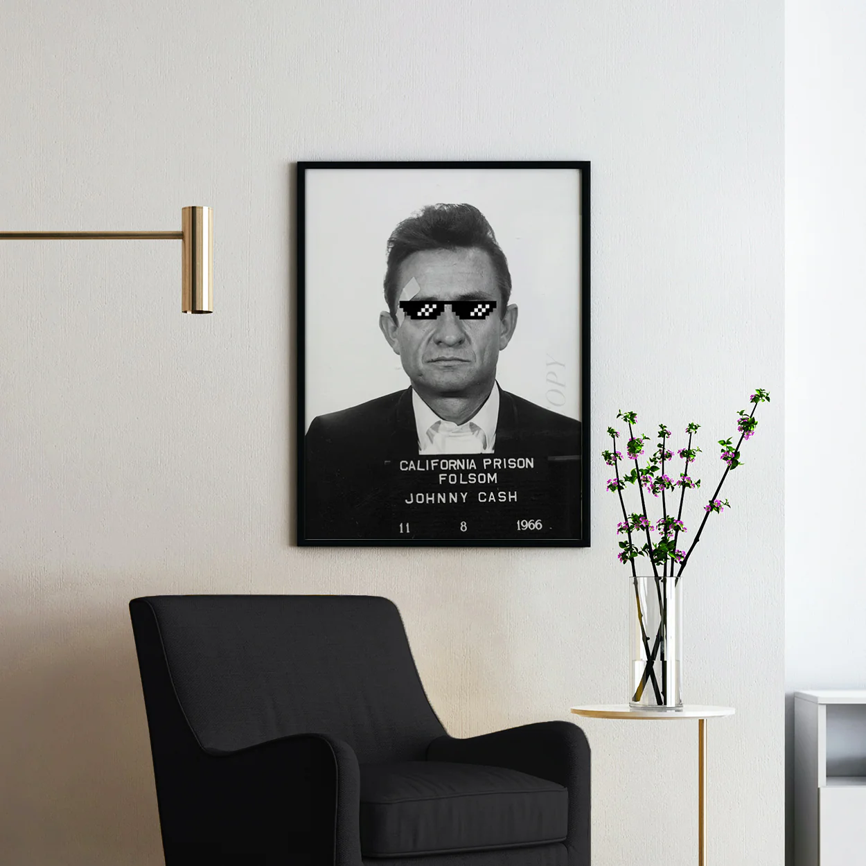 Johnny Cash Mugshot Thug Life Sunglasses - Image 2